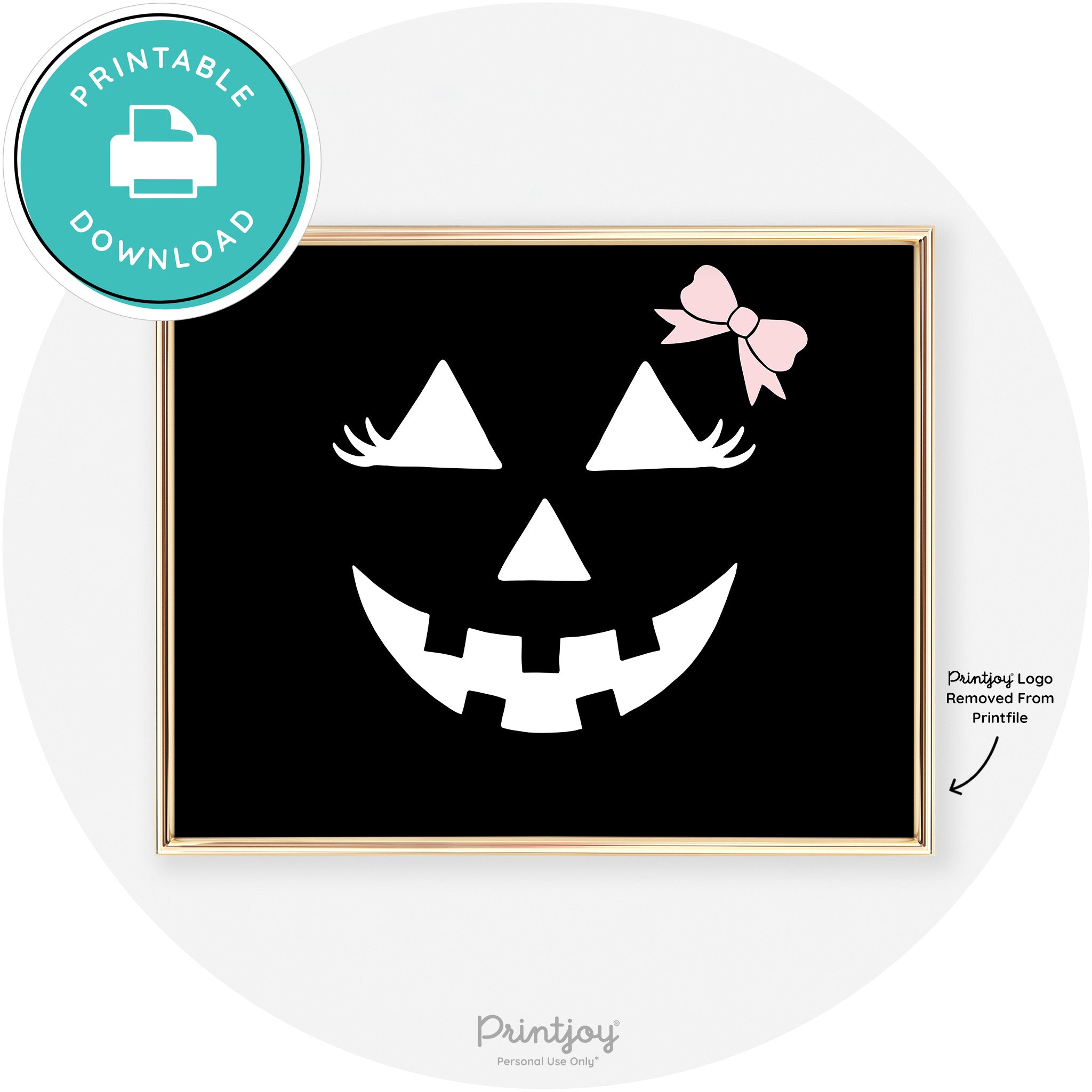 Girl Jack O Lantern Fun Cute Chic Halloween Wall Art Free Printable - Printjoy