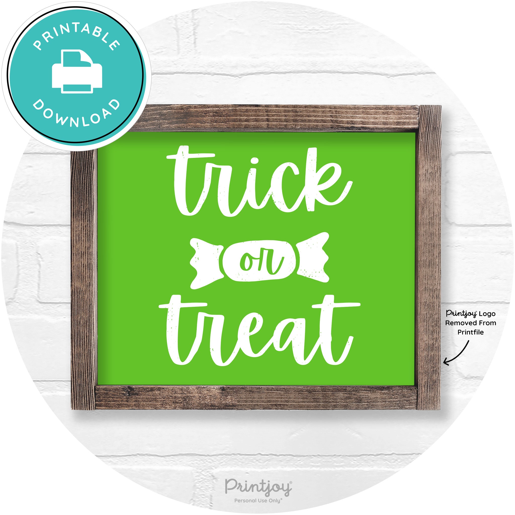 Trick Or Treat Halloween Rustic Farmhouse Wall Art Free Printable - Printjoy