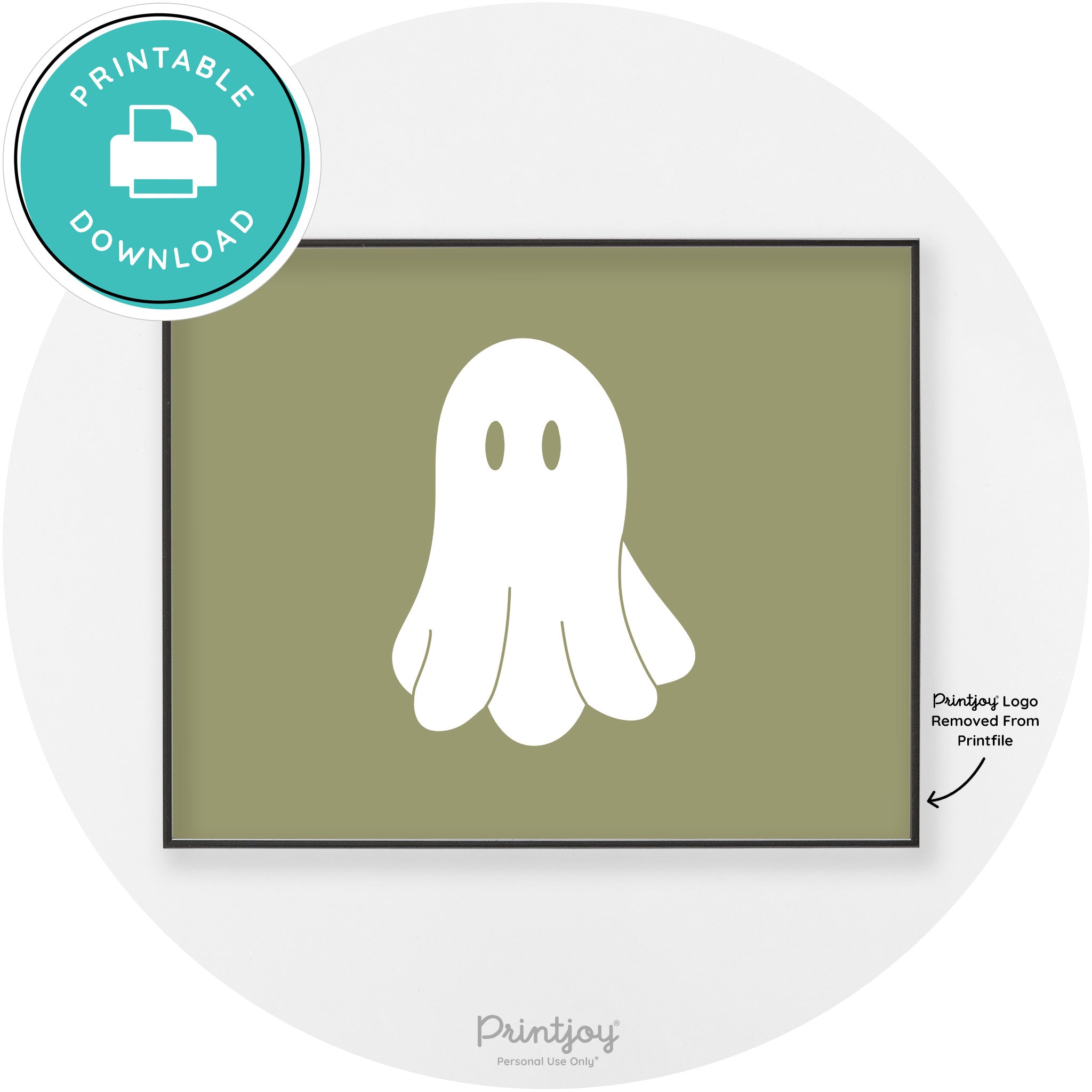 Halloween Cute Ghost Modern Chic Wall Art Decor Printable - Printjoy