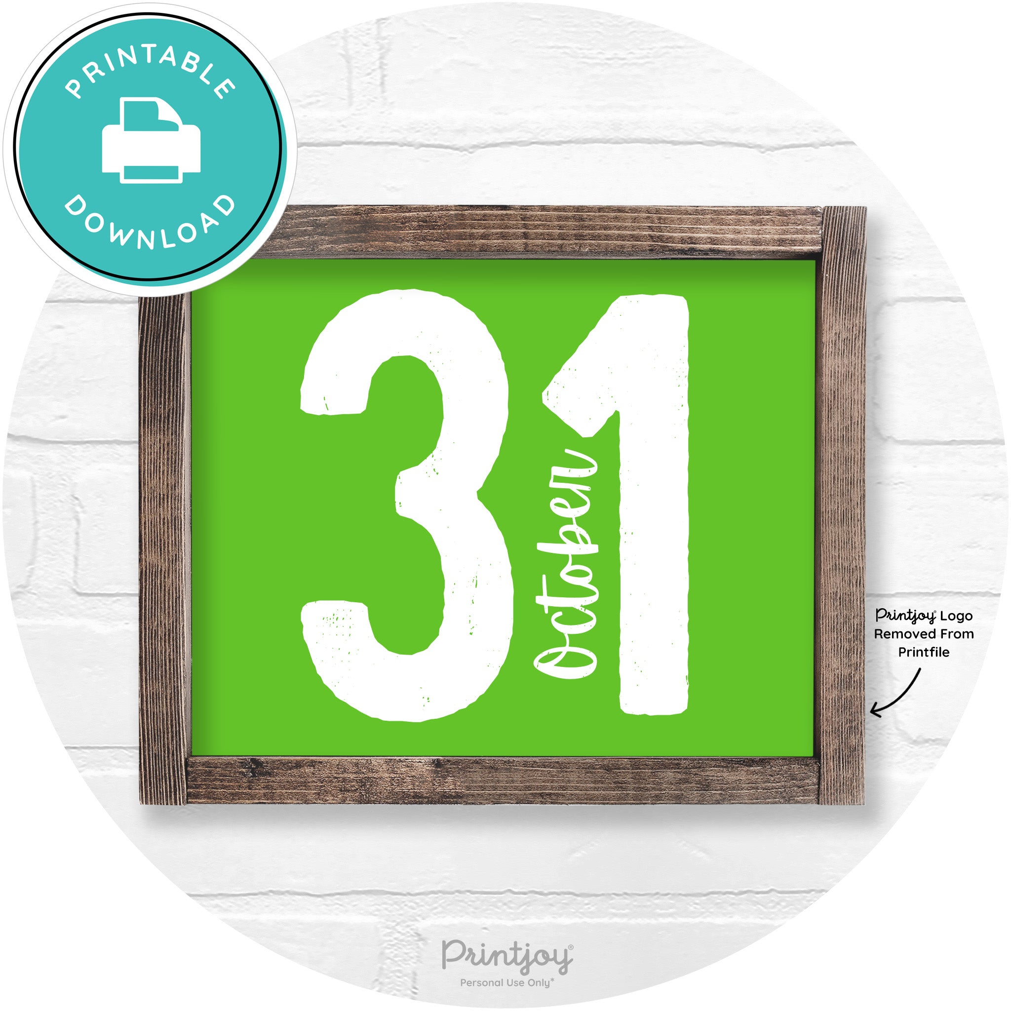 October 31 Halloween Rustic Farmhouse Wall Art Free Printable - Printjoy