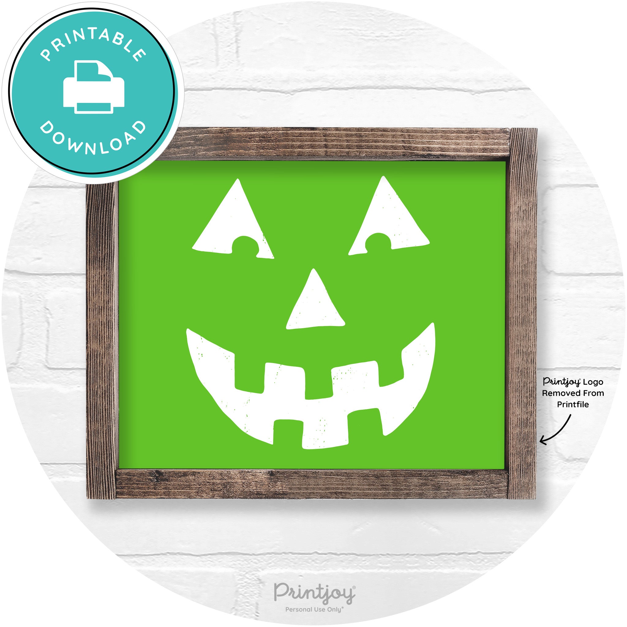 Jack O Lantern Halloween Rustic Farmhouse Wall Art Free Printable - Printjoy