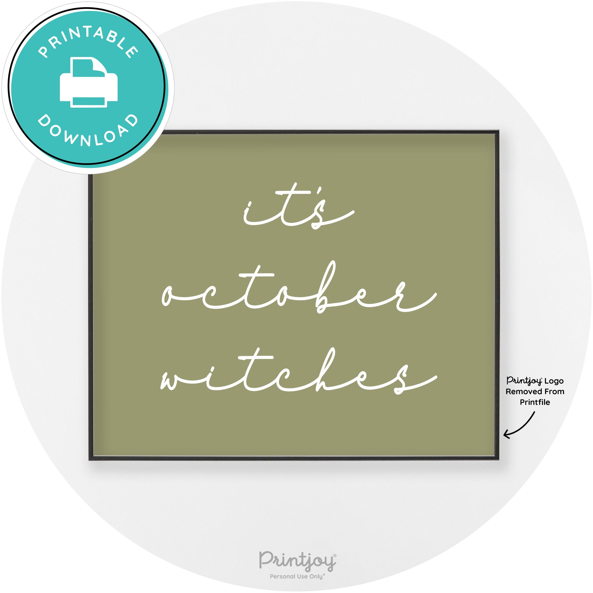 It's October Witches Funny Halloween Chic Wall Art Free Printable - Printjoy