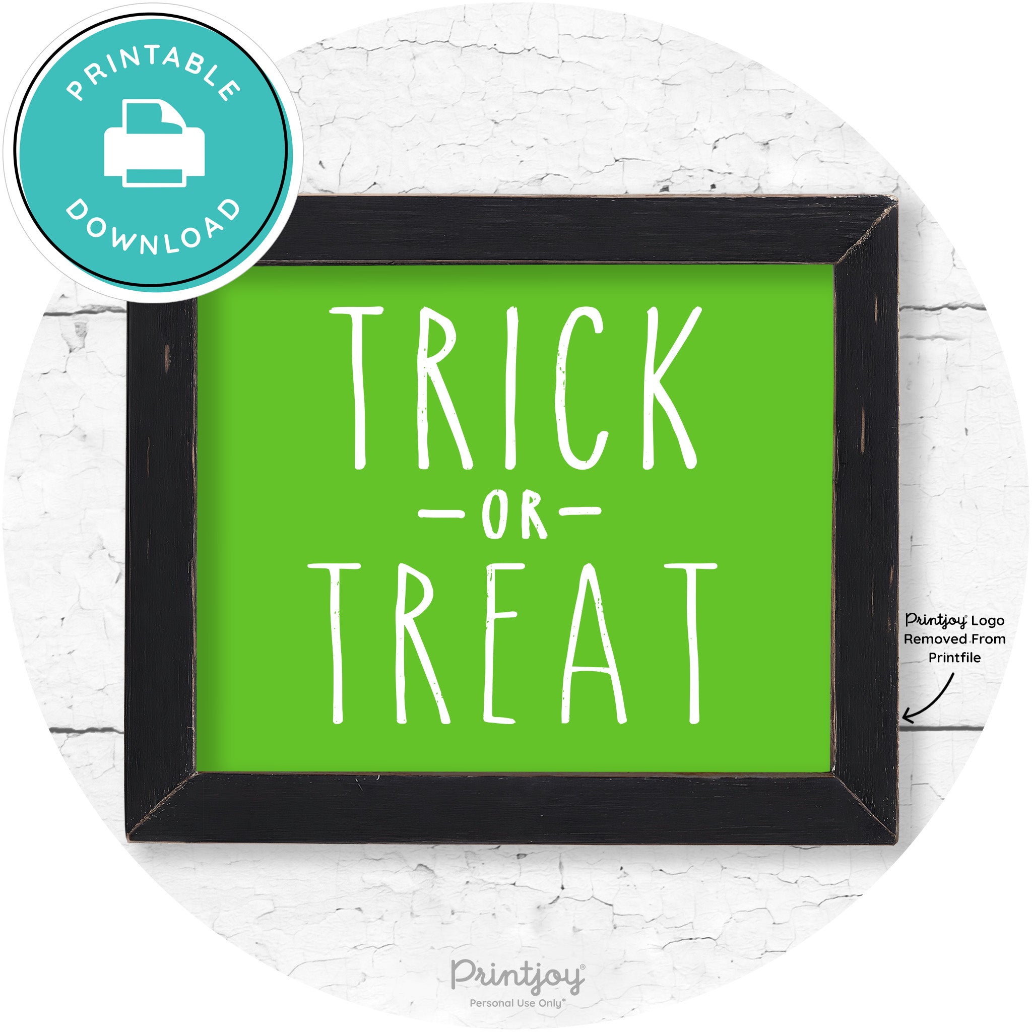 Trick Or Treat Lettering Farmhouse Halloween Wall Art Free Printable - Printjoy
