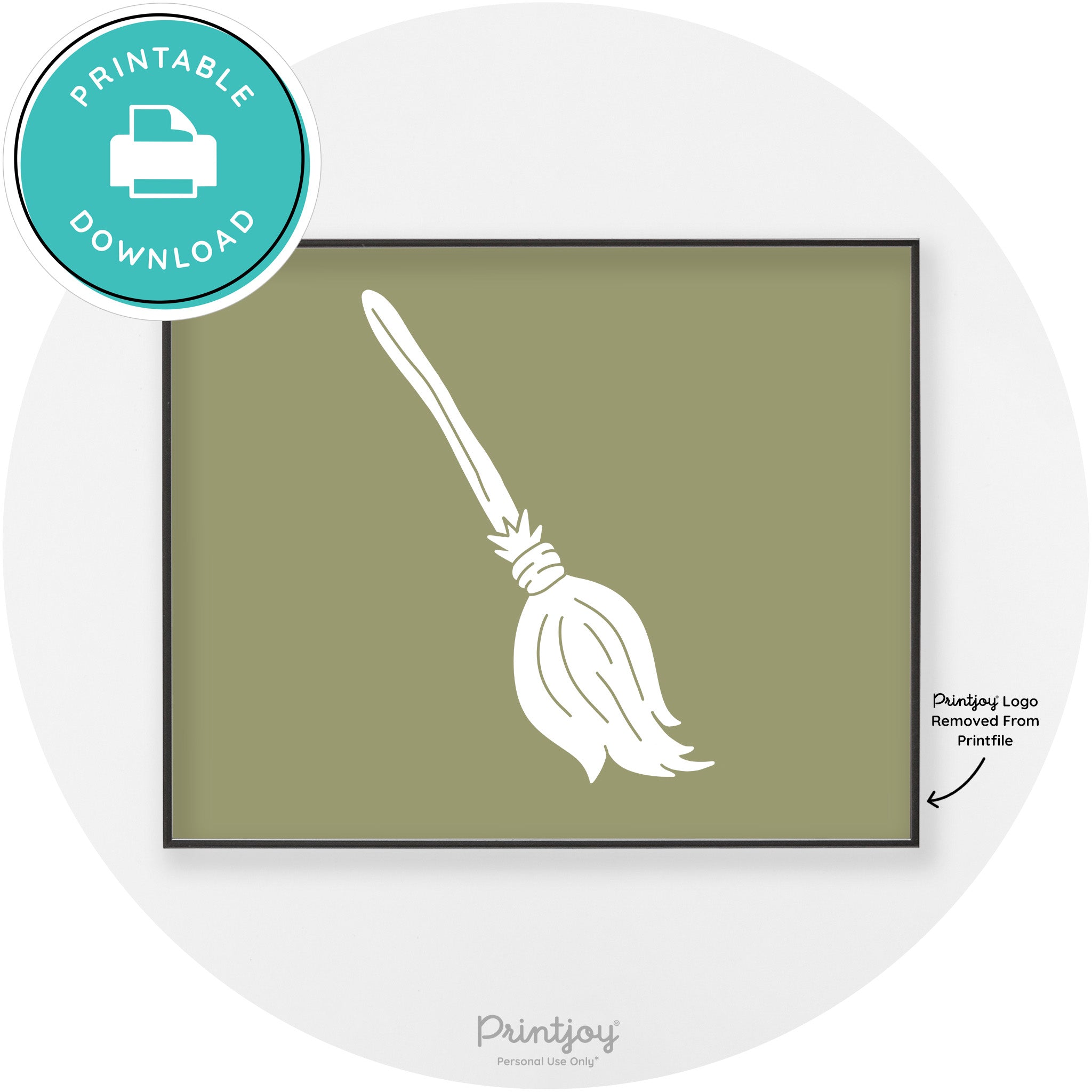 Witches Broom Halloween Cute Modern Chic Wall Art Free Printable - Printjoy