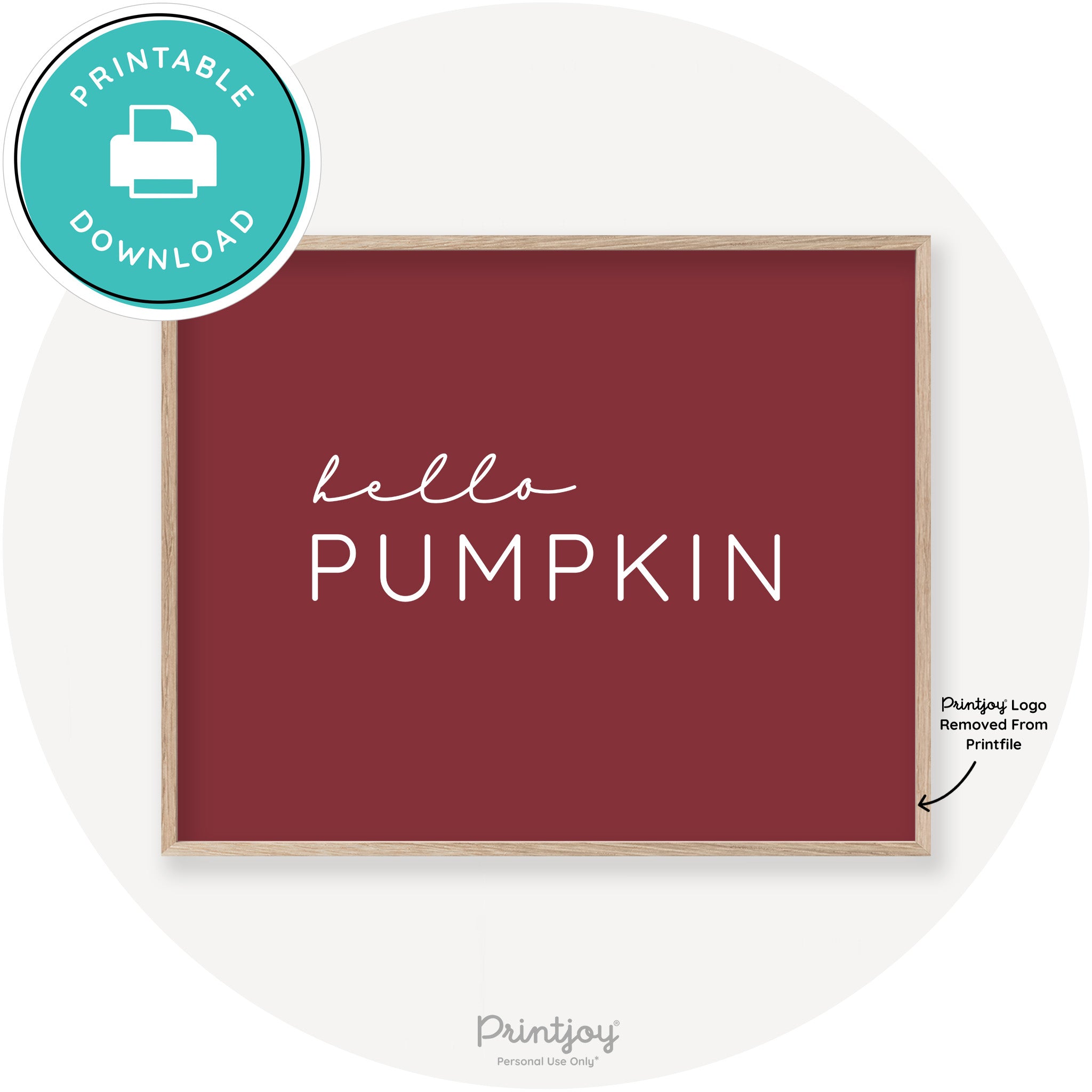Hello Pumpkin Simple Cute Modern Chic Decor Wall Art Printable - Printjoy