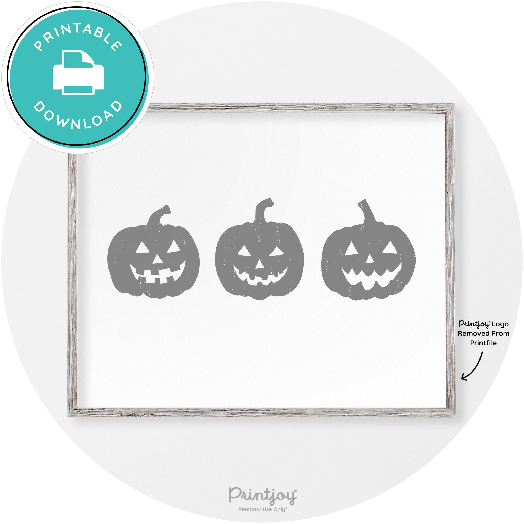 Halloween Jack O Lantern Pumpkins Vintage Wall Art Free Printable - Printjoy