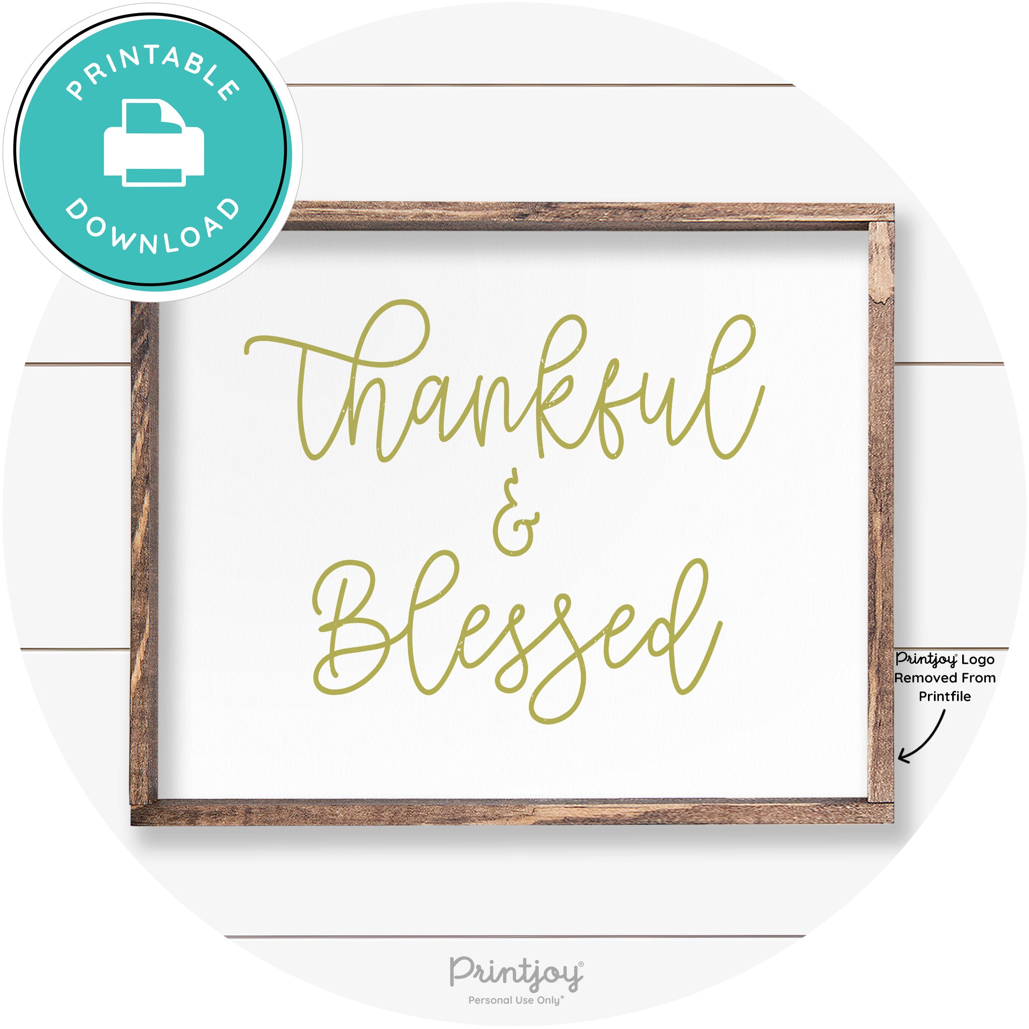 Thankful And Blessed Thanksgiving Farmhouse Wall Art Free Printable - Printjoy
