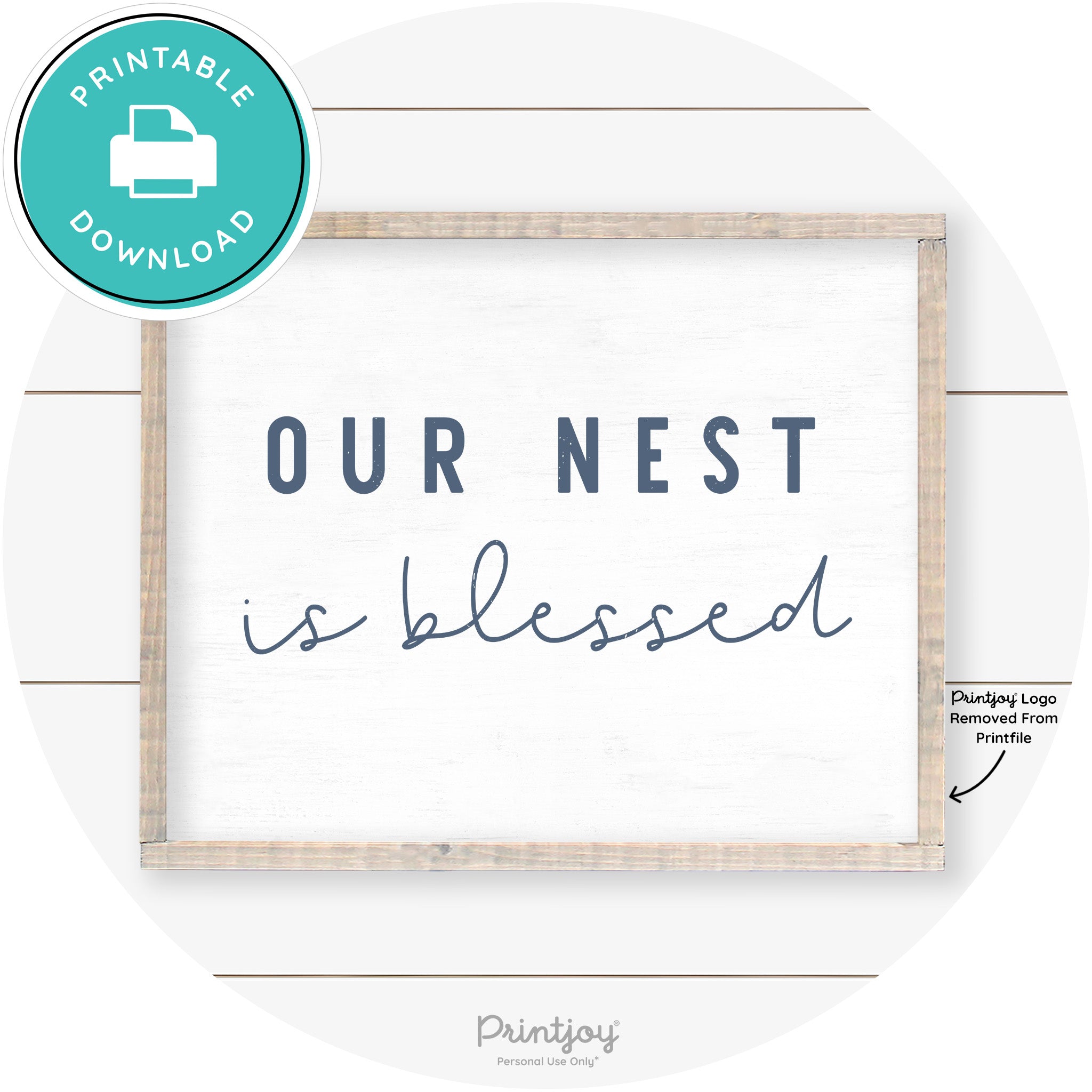 Our Nest Is Blessed Farmhouse Living Room Wall Art Free Printable - Printjoy
