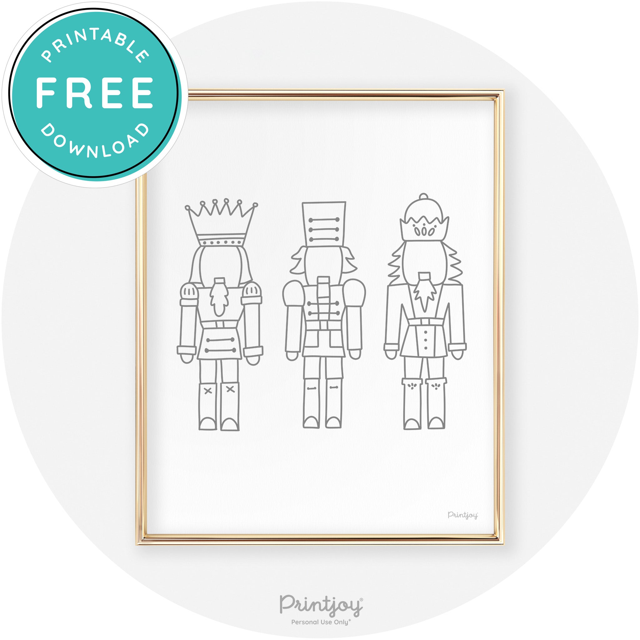 Nutcrackers Line Art Cute Modern Chic Wall Art Decor Free Printable - Printjoy