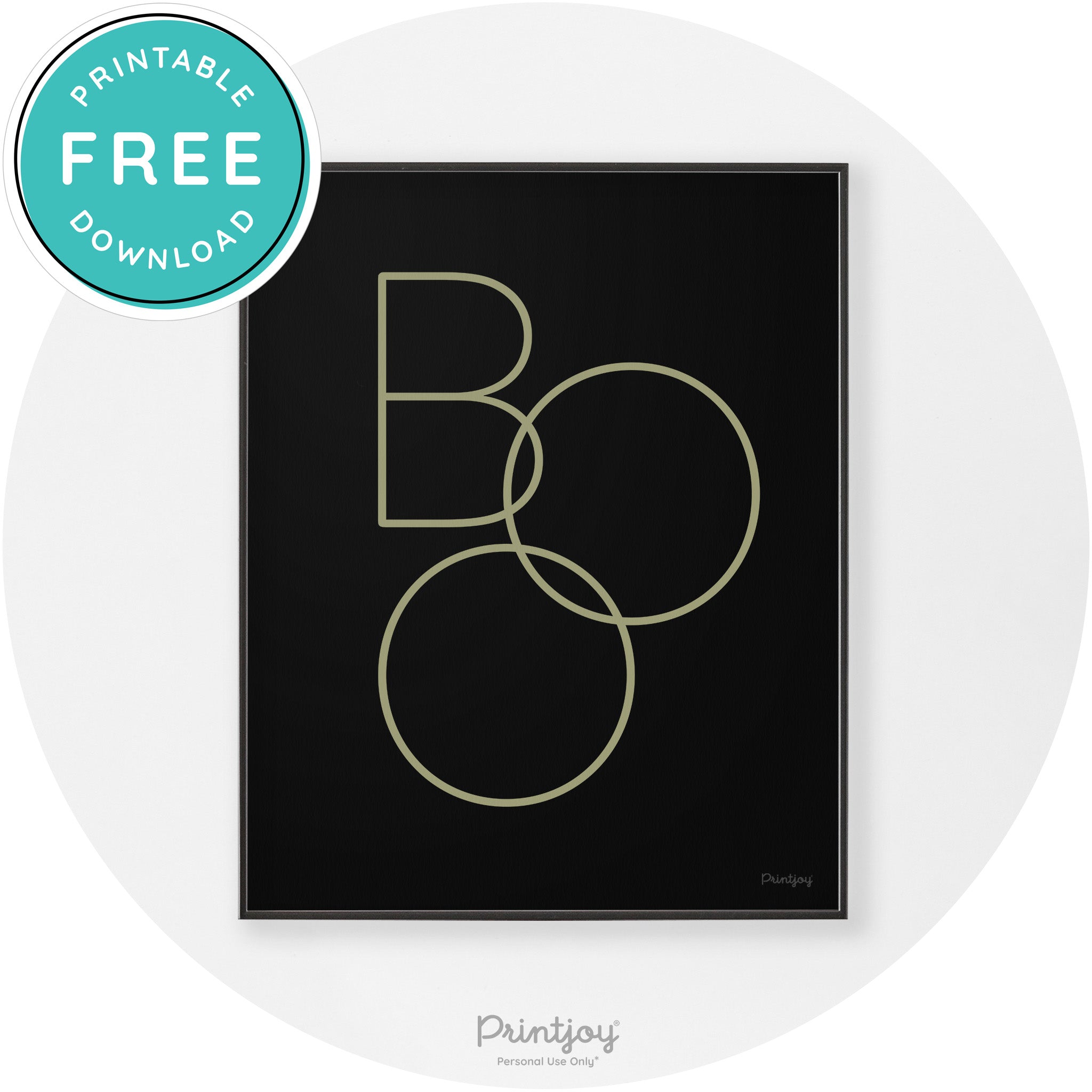 Halloween Cute Boo Modern Chic Wall Art Decor Printable - Printjoy