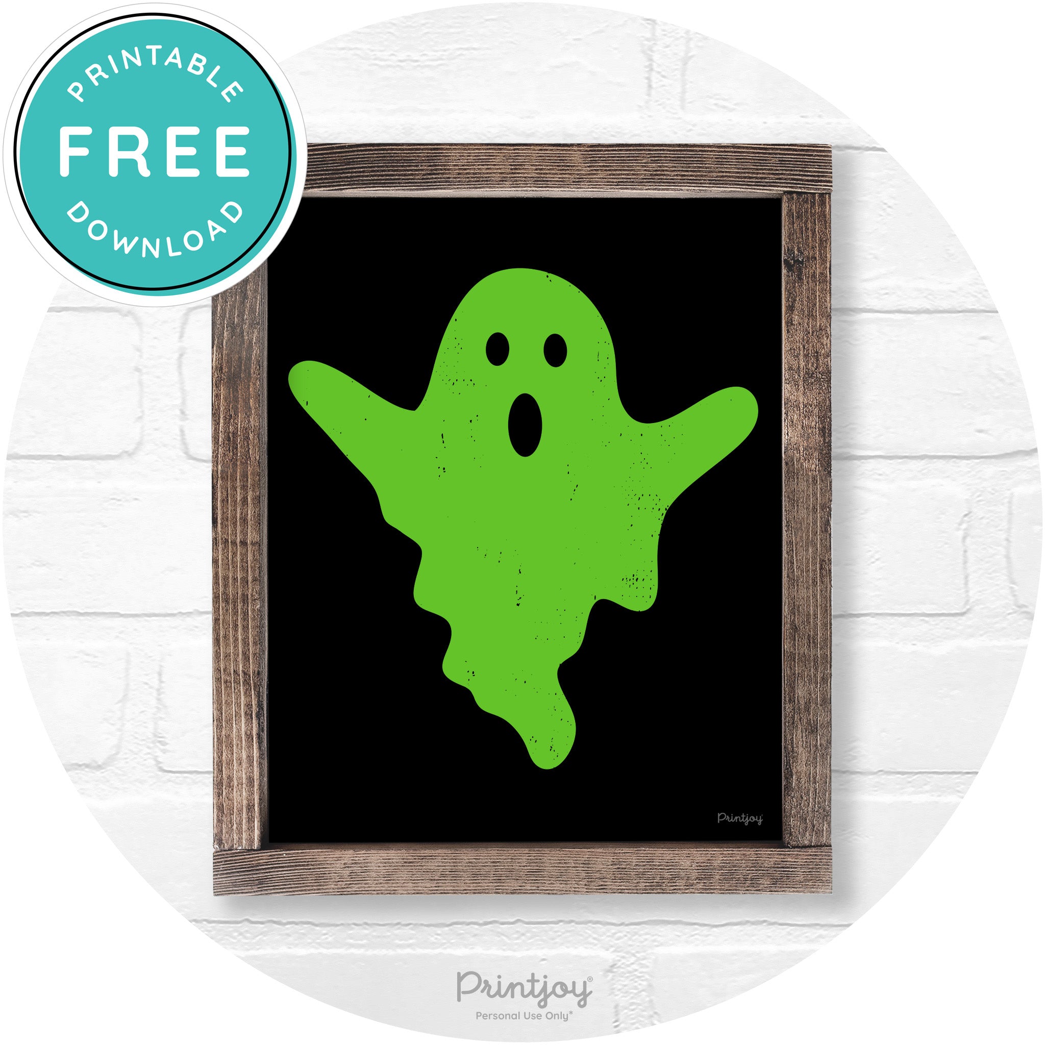 Halloween Cute Ghost Rustic Farmhouse Wall Art Free Printable - Printjoy