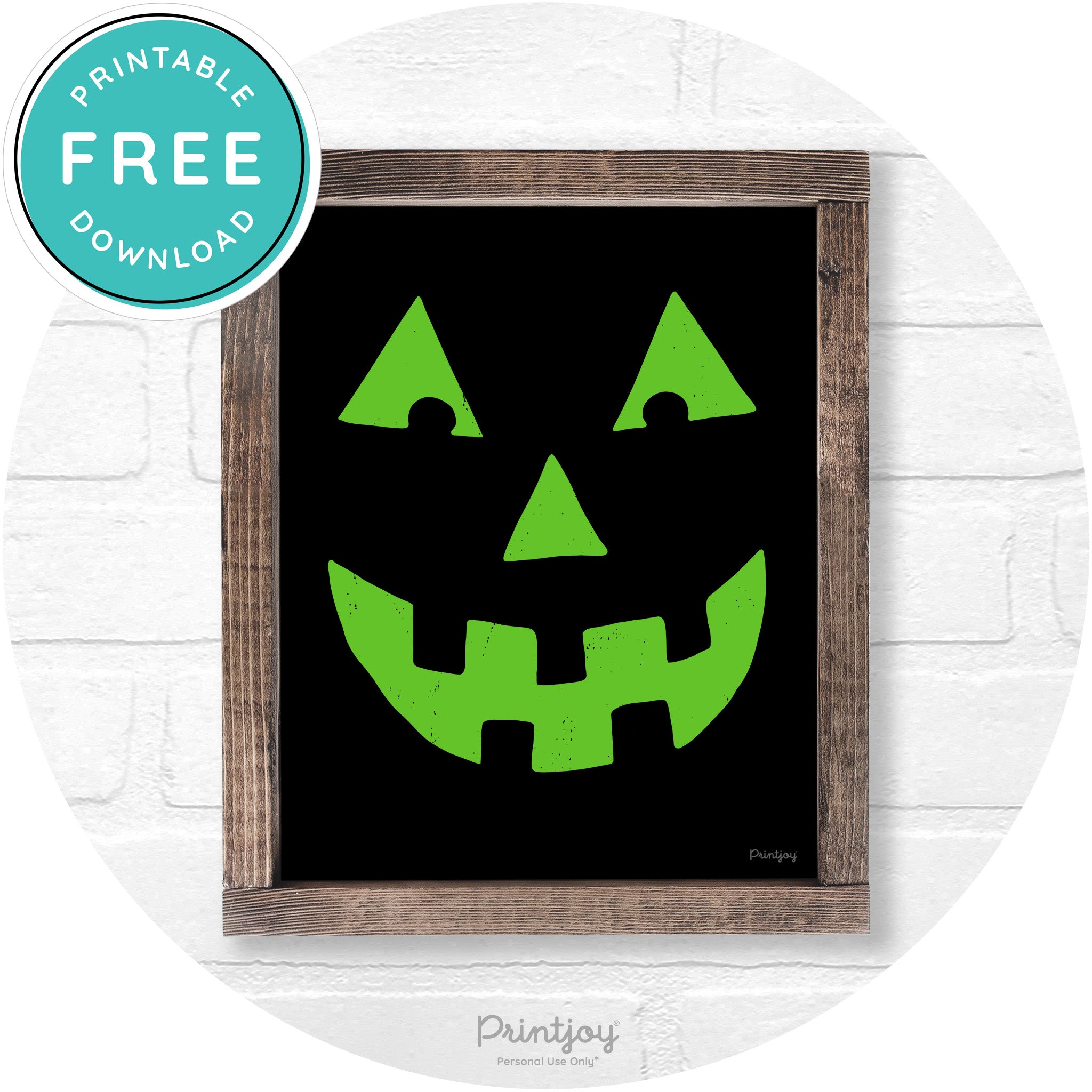 Jack O Lantern Halloween Rustic Farmhouse Wall Art Free Printable - Printjoy