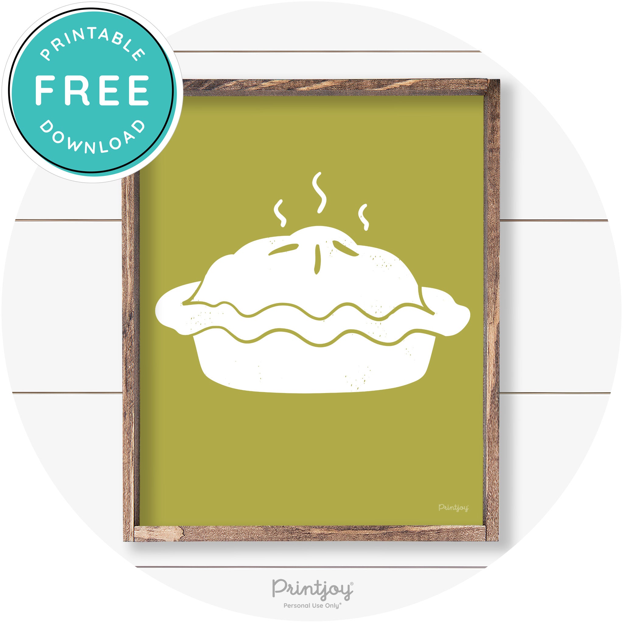 Pie Thanksgiving Desert Cute Farmhouse Wall Art Decor Free Printable - Printjoy