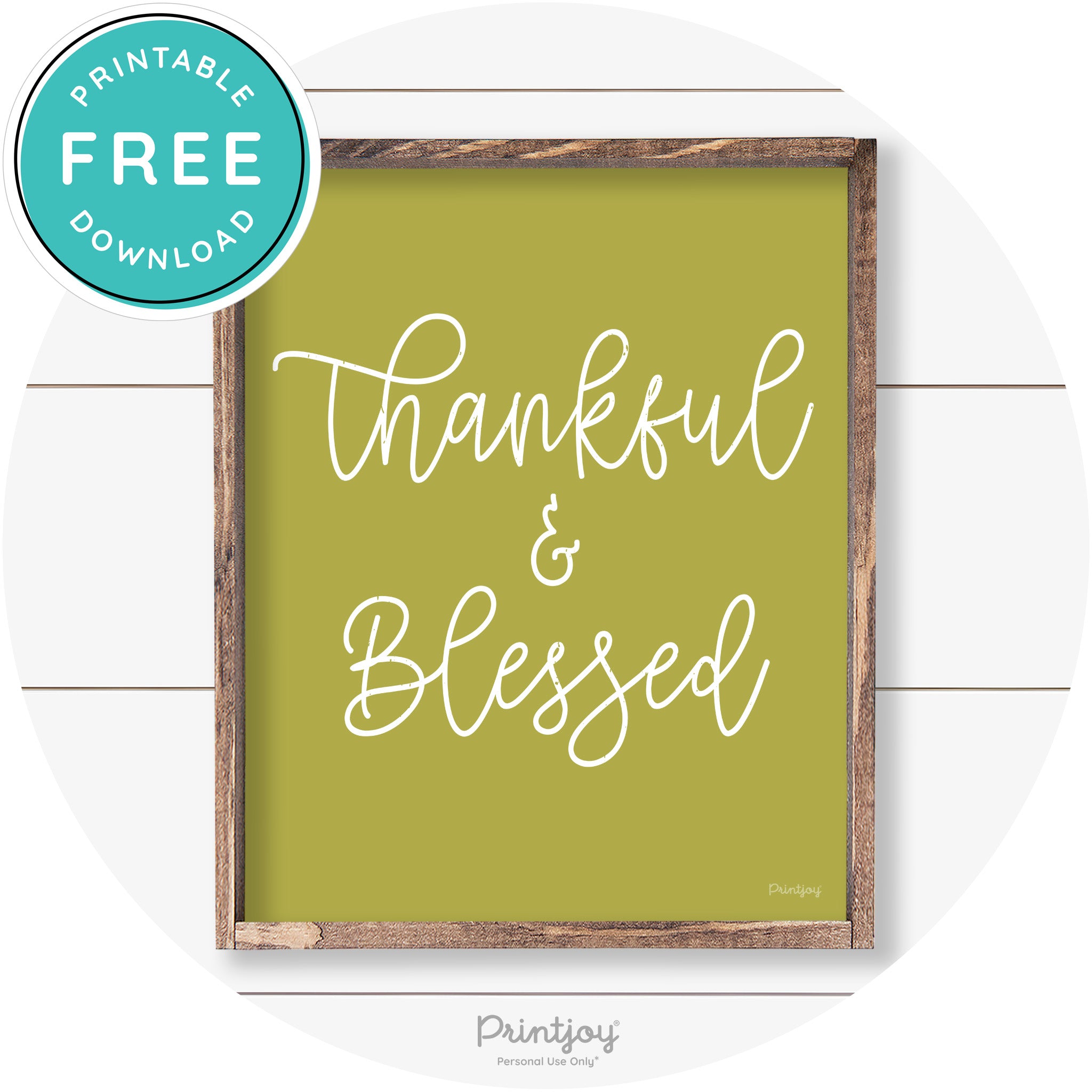Thankful And Blessed Thanksgiving Farmhouse Wall Art Free Printable - Printjoy