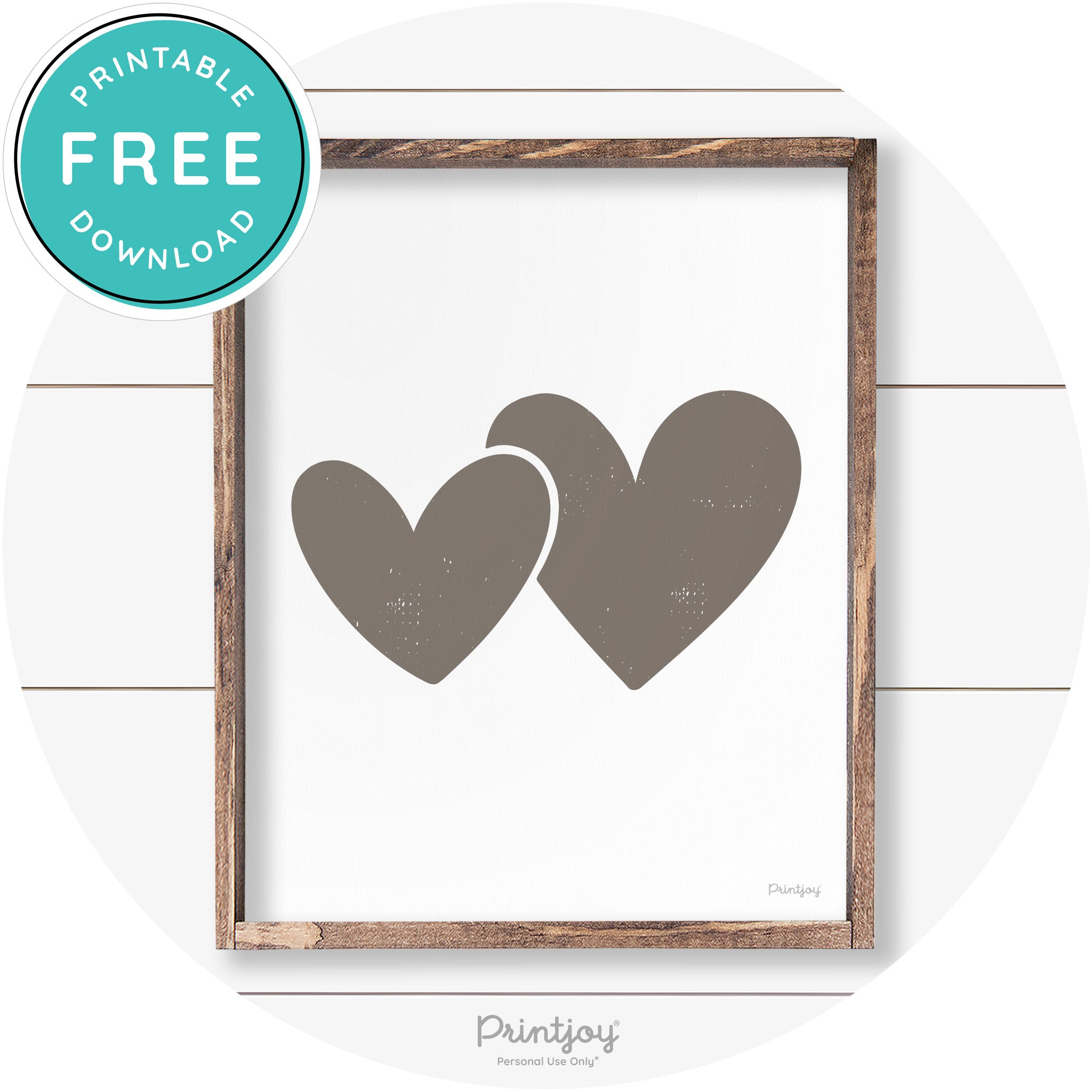 Heart Silhouettes Cute Couples Farmhouse Wall Art Free Printable