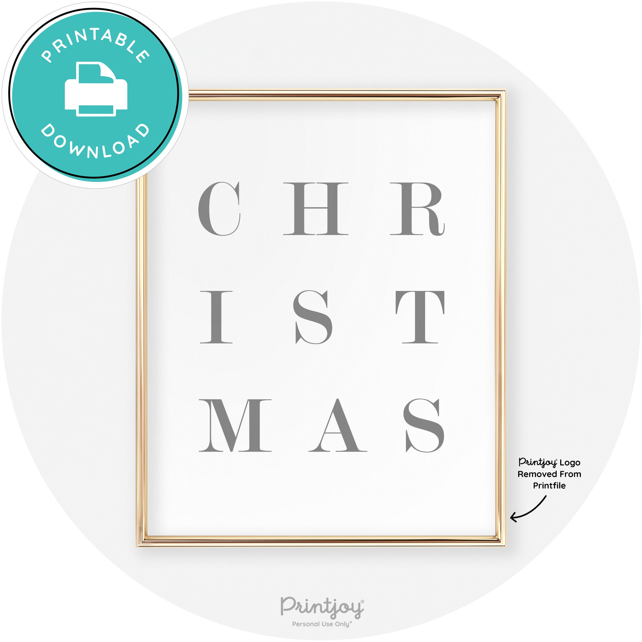 Christmas Typography Cute Modern Chic Decor Wall Art Free Printable - Printjoy