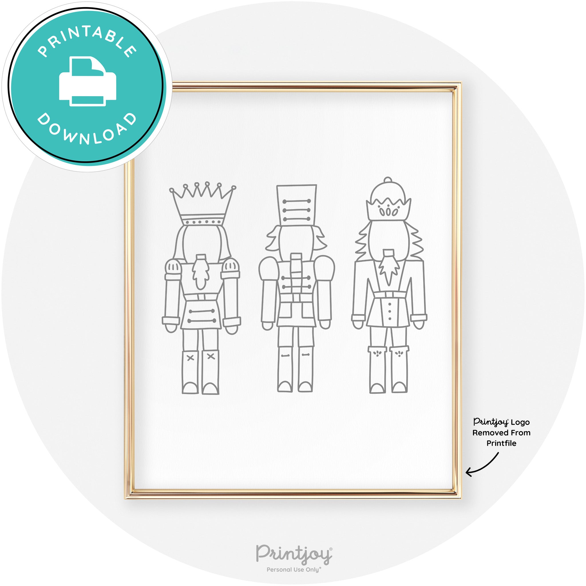 Nutcrackers Line Art Cute Modern Chic Wall Art Decor Free Printable - Printjoy