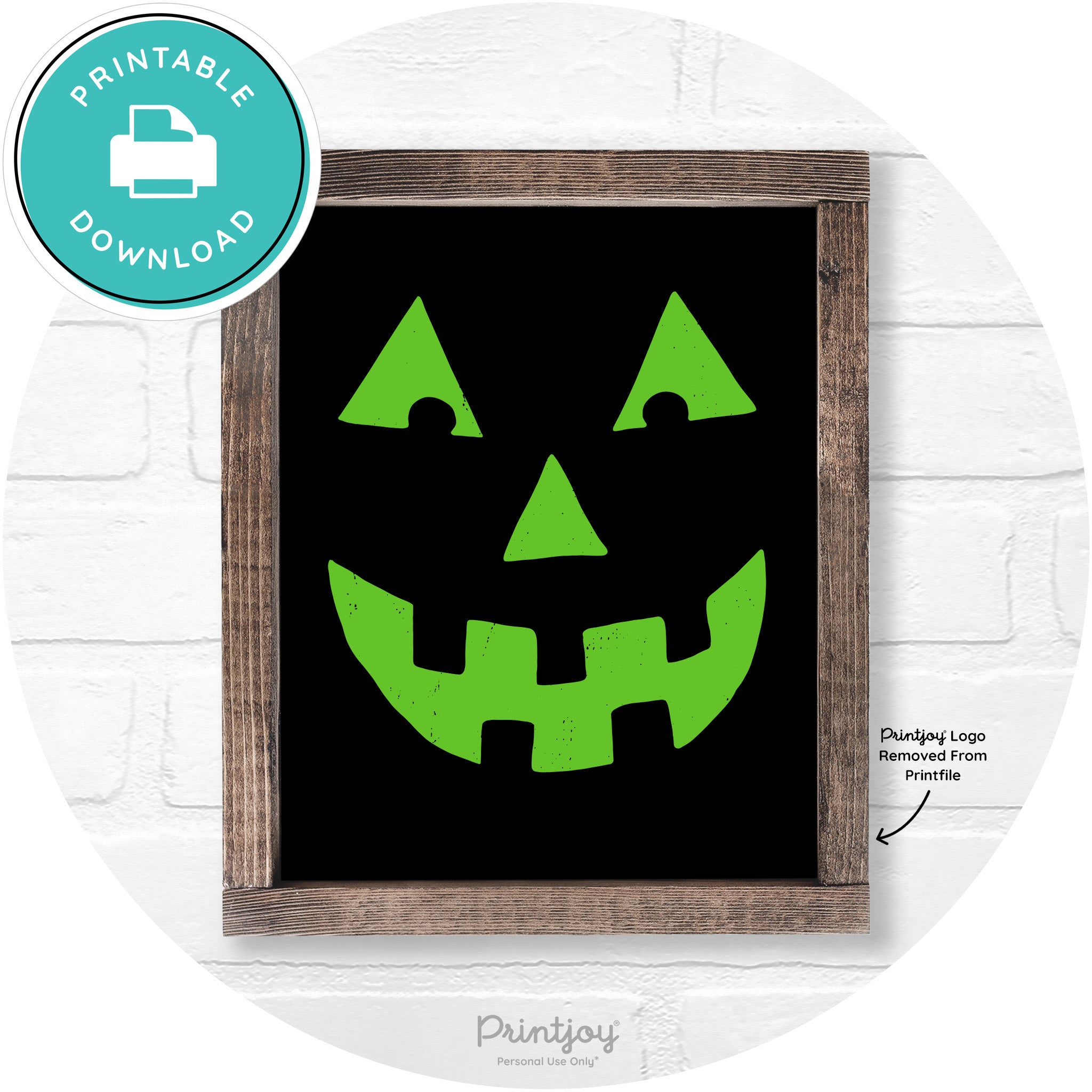 Jack O Lantern Halloween Rustic Farmhouse Wall Art Free Printable - Printjoy