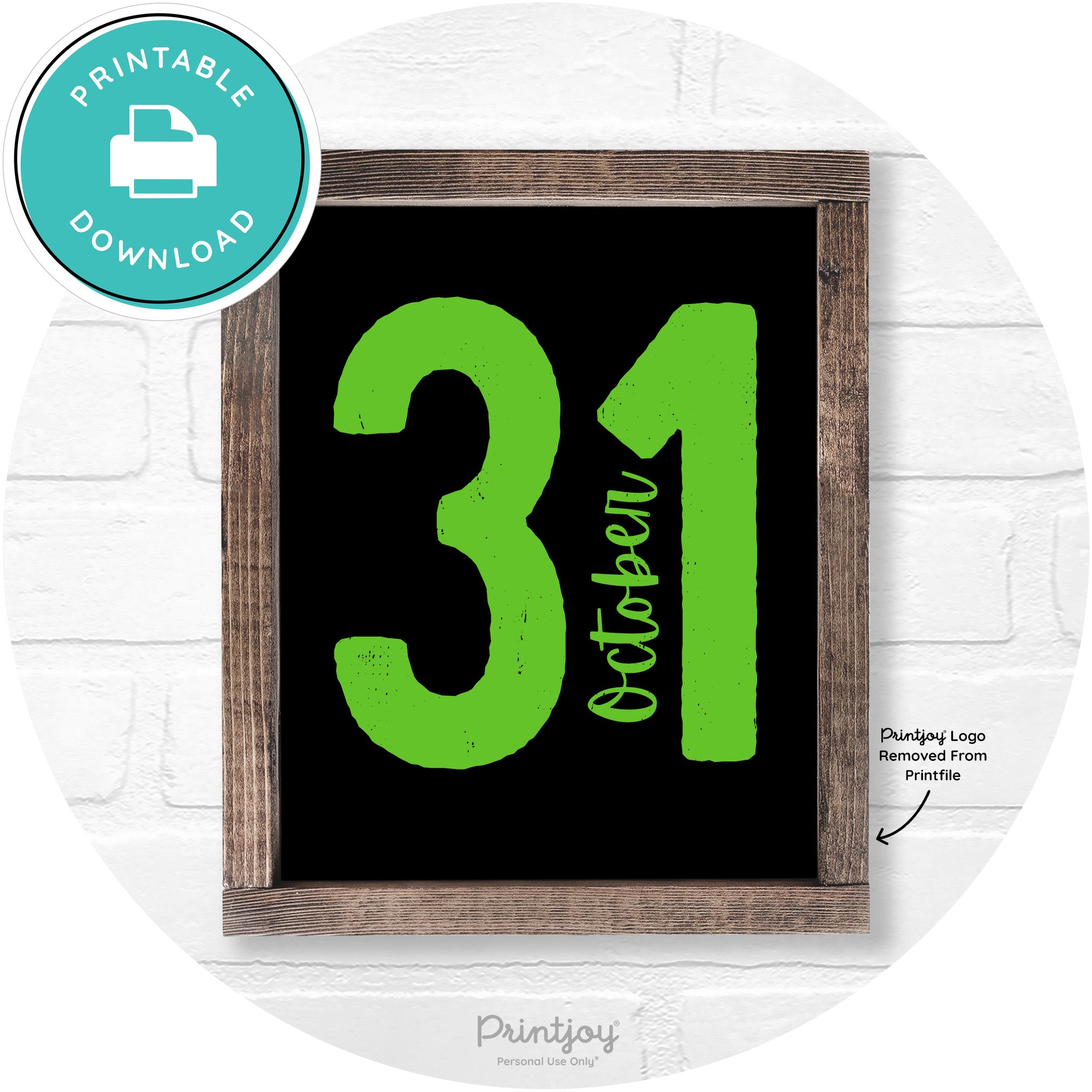 October 31 Halloween Rustic Farmhouse Wall Art Free Printable - Printjoy