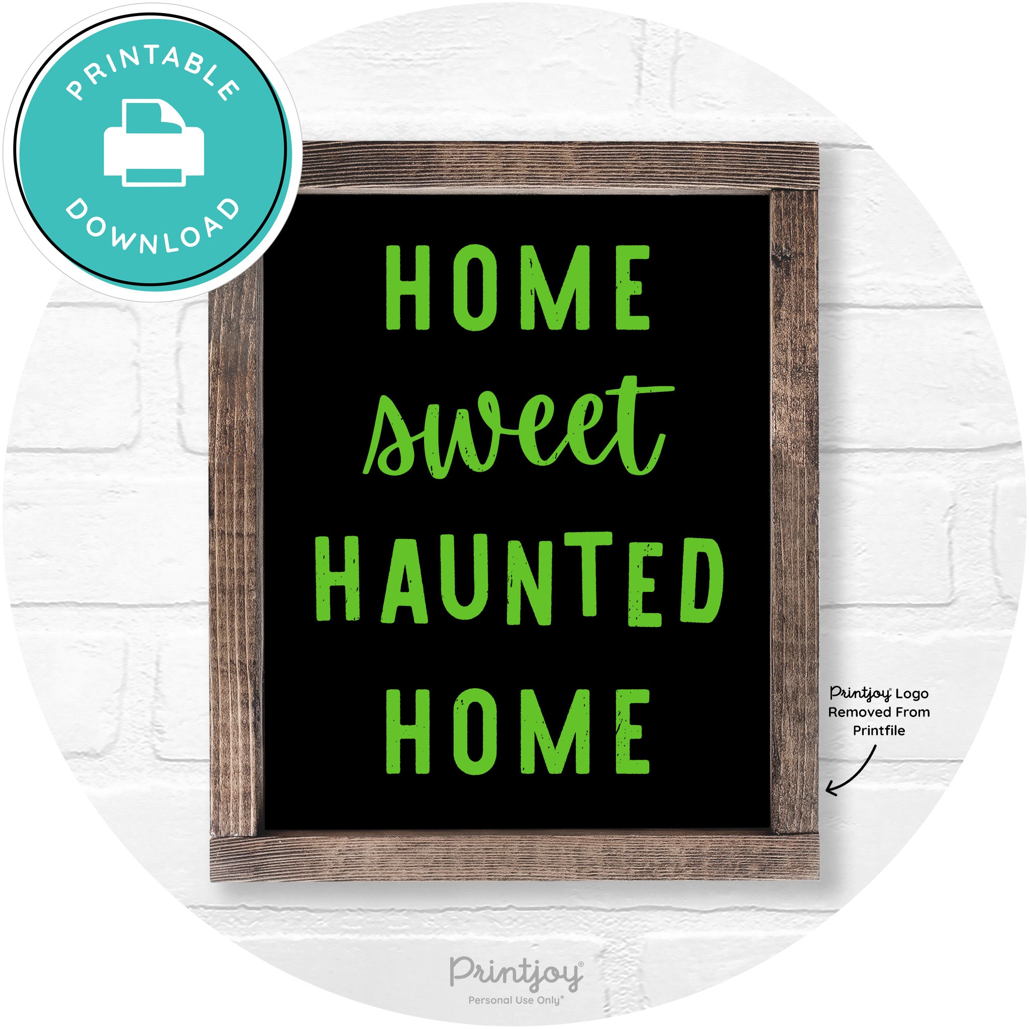 Home Sweet Haunted Home Rustic Halloween Wall Art Free Printable - Printjoy