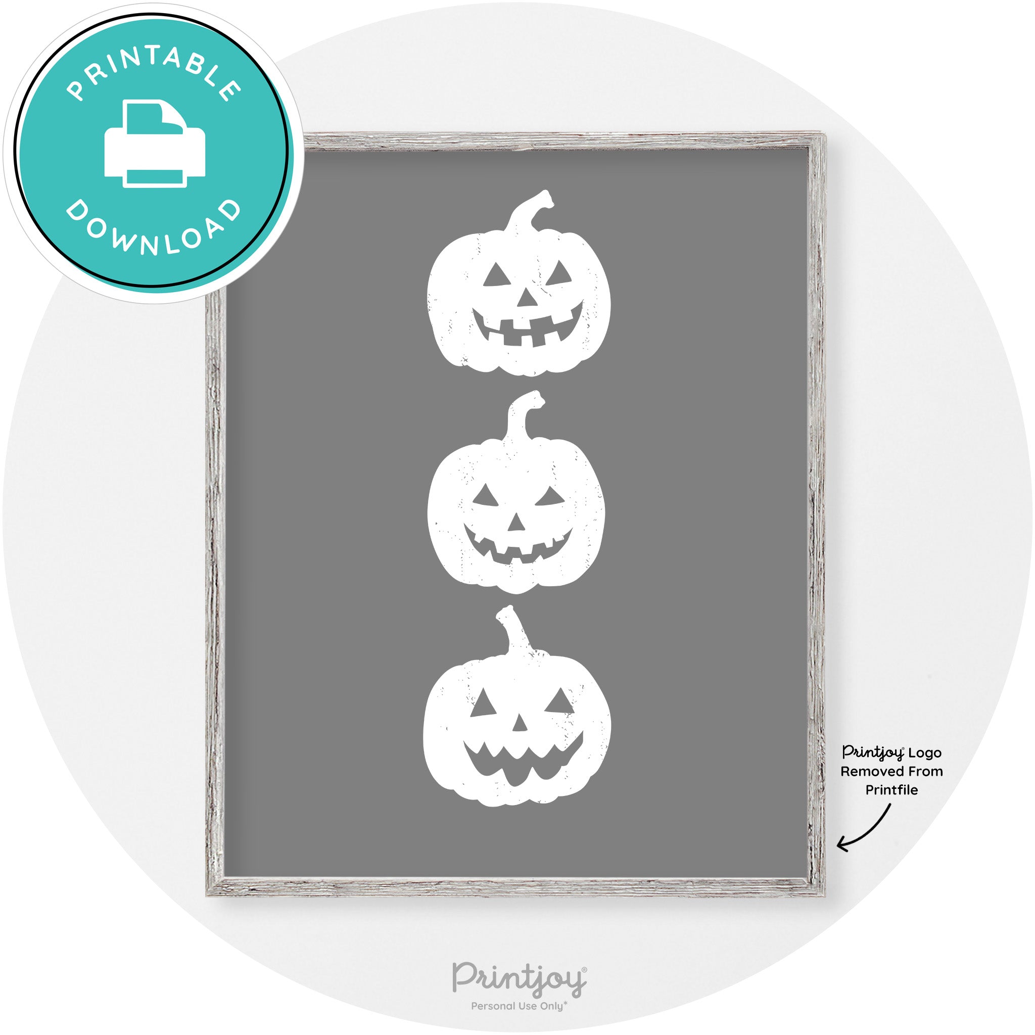 Halloween Jack O Lantern Pumpkins Vintage Wall Art Free Printable - Printjoy