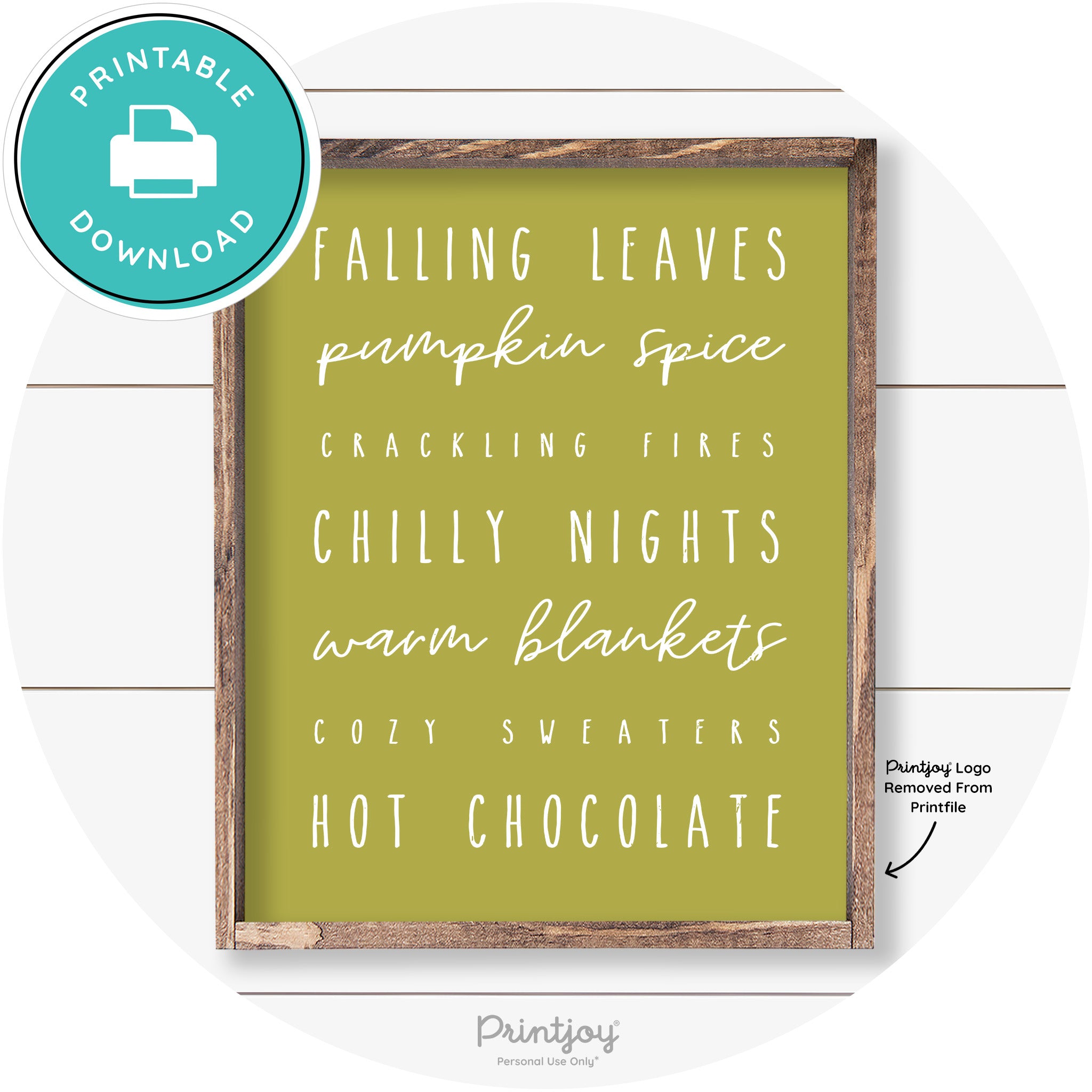 Fall Favorite Things Cute Farmhouse Autumn Wall Art Free Printable - Printjoy
