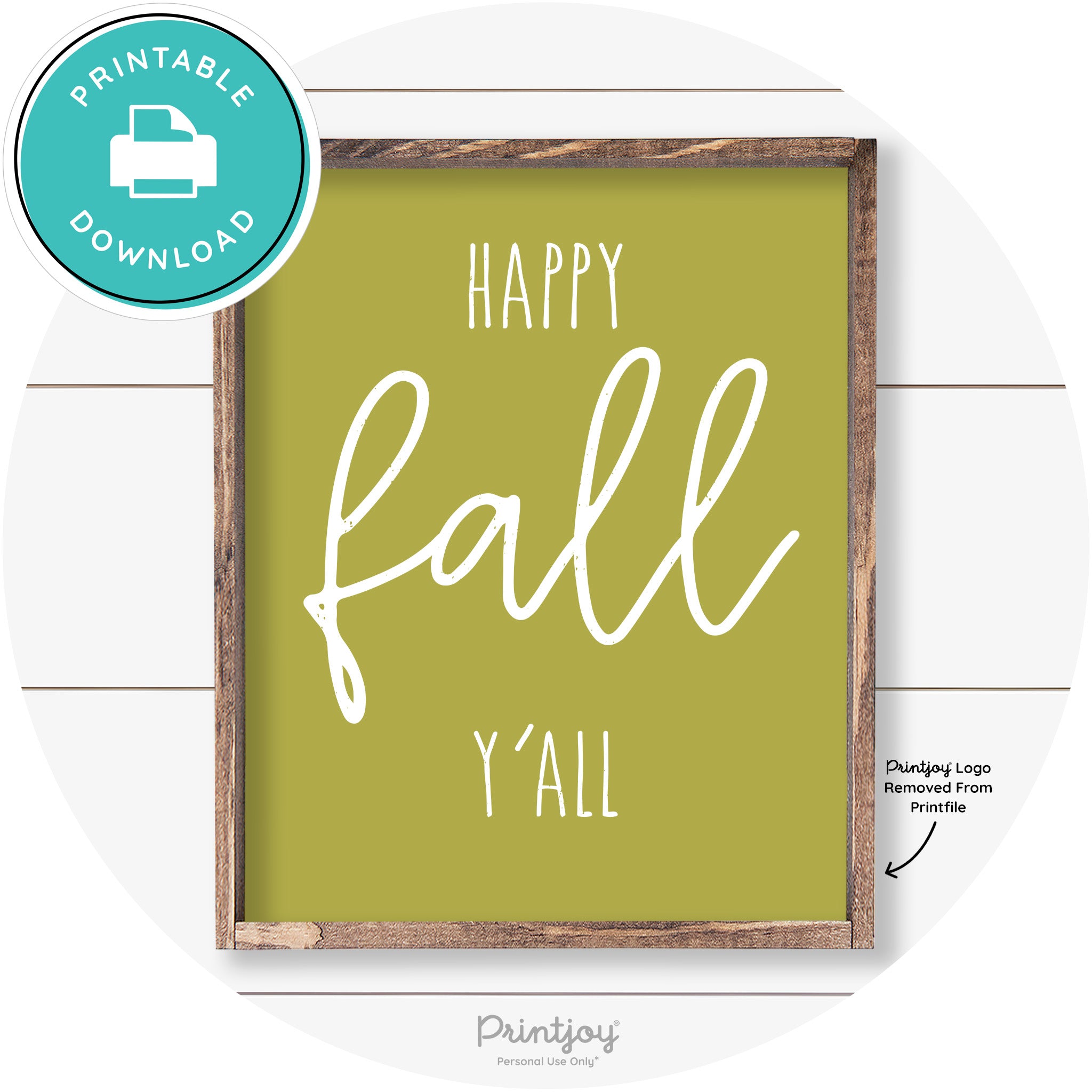Happy Fall Y'all Cute Farmhouse Autumn Wall Art Decor Free Printable - Printjoy