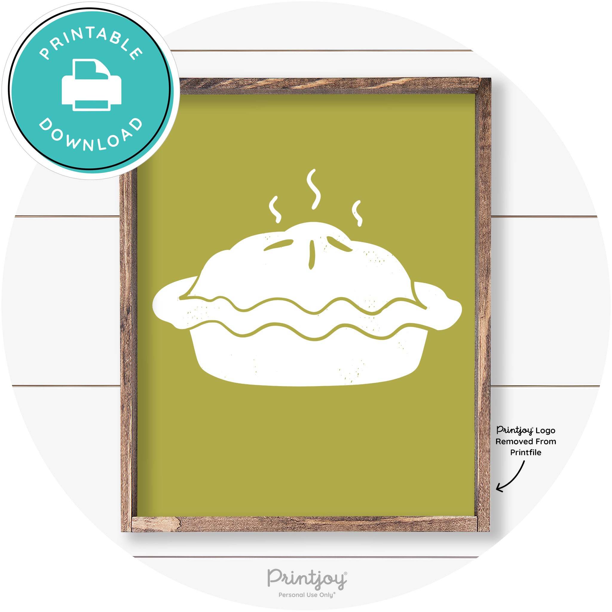 Pie Thanksgiving Desert Cute Farmhouse Wall Art Decor Free Printable - Printjoy