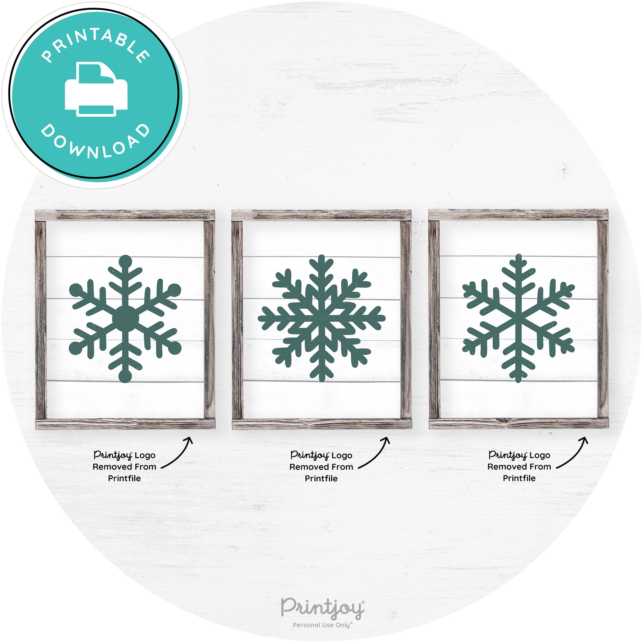 Snowflake Silhouettes Set Of 3 Winter Farmhouse Wall Art Free Printable