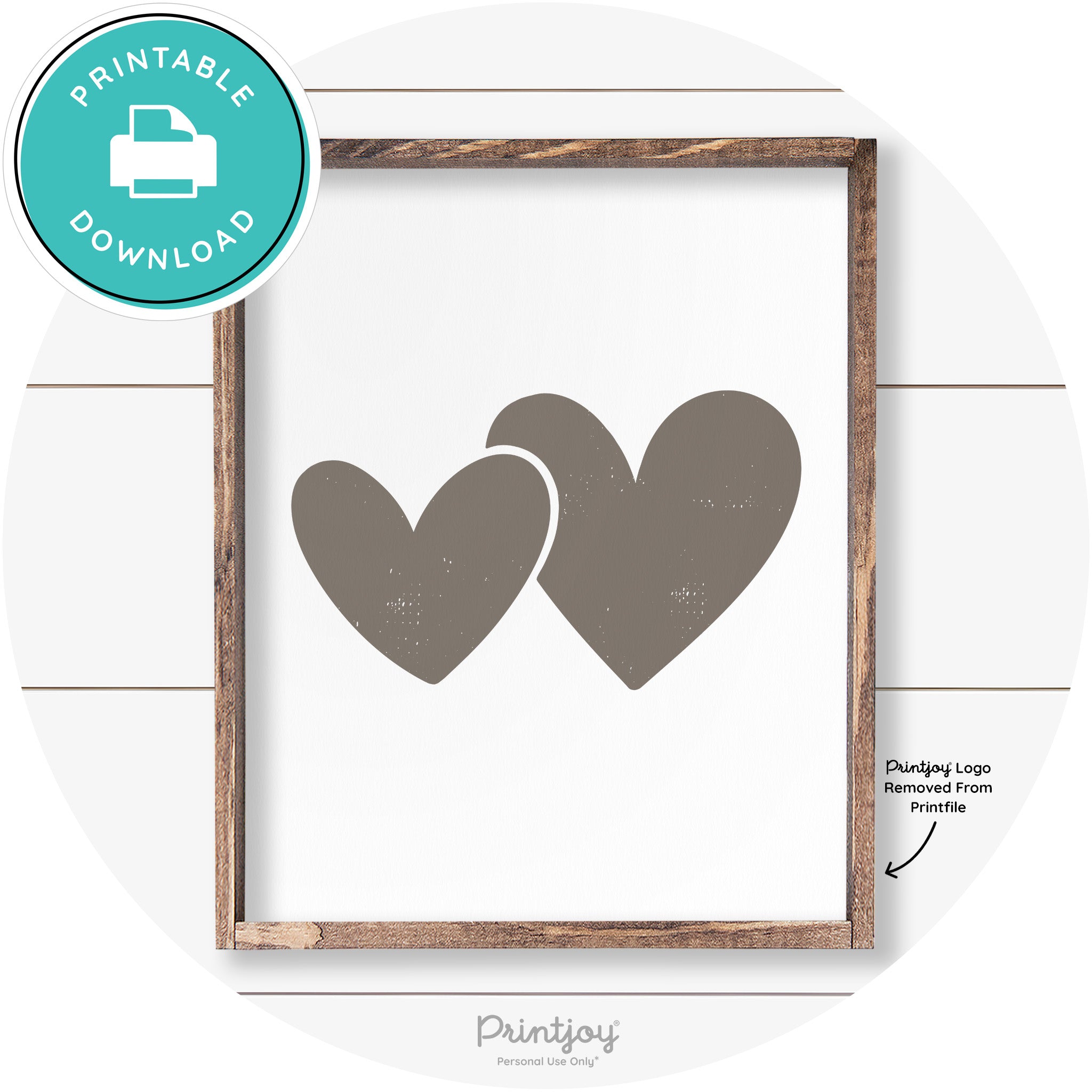 Heart Silhouettes Cute Couples Farmhouse Wall Art Free Printable