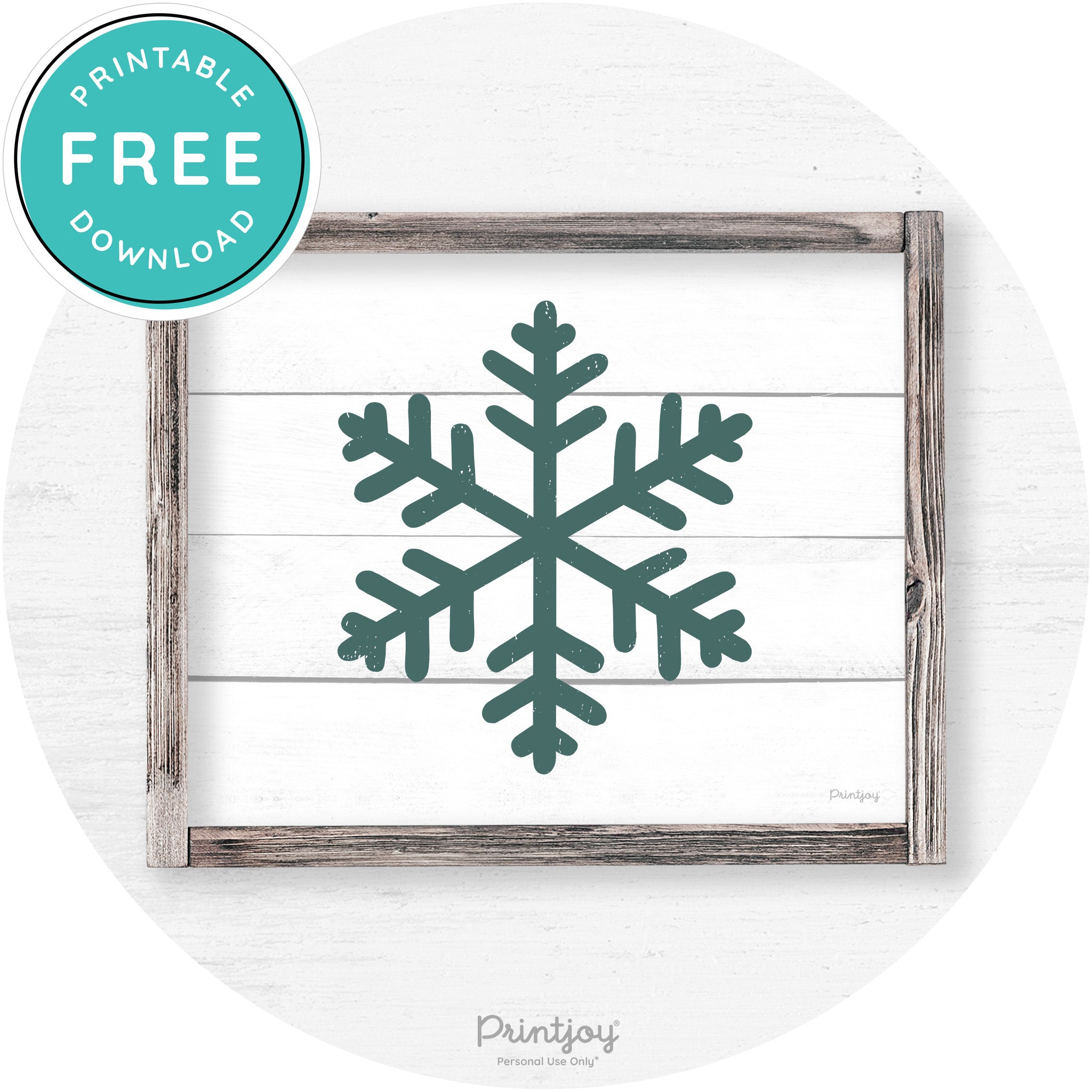 Snowflake Silhouette Winter Farmhouse Wall Art Decor Free Printable - Printjoy