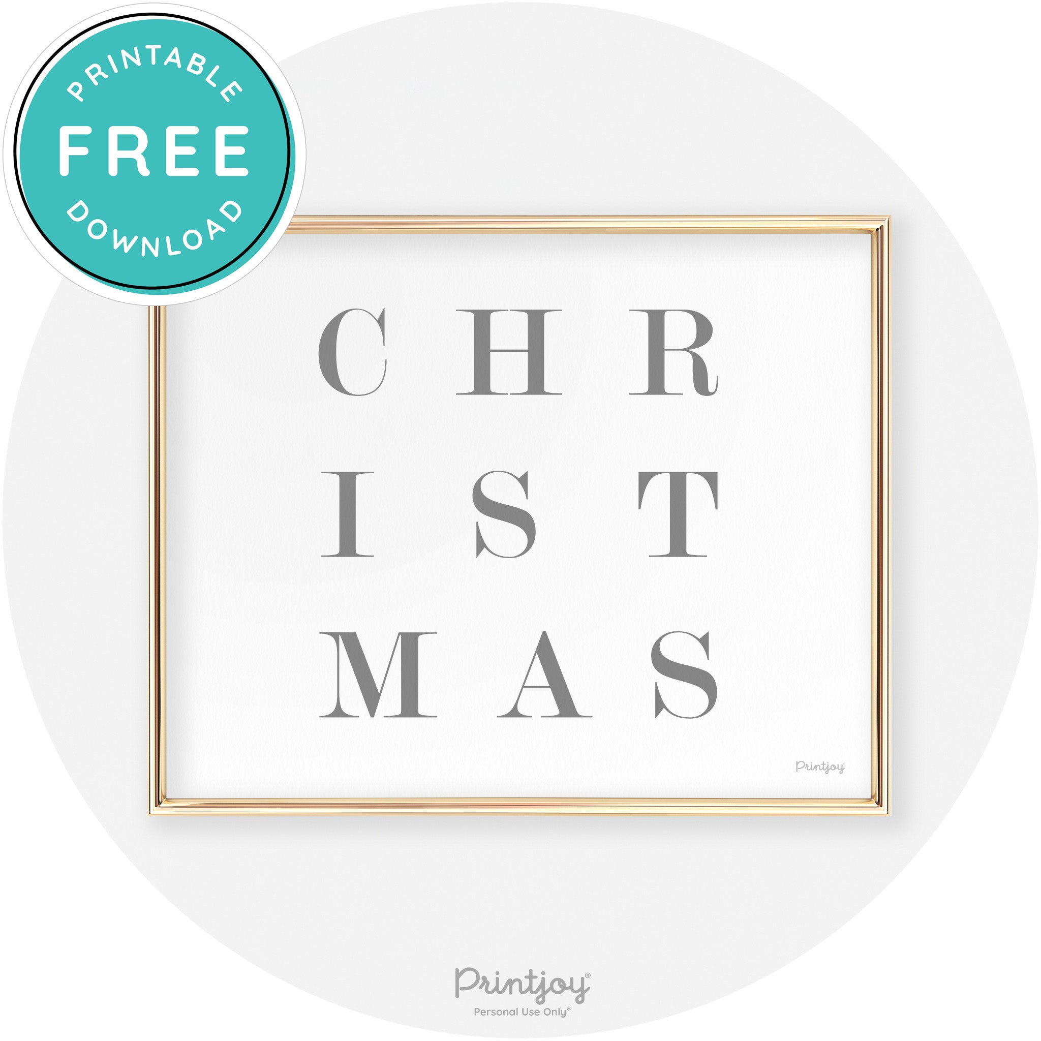 Christmas Typography Cute Modern Chic Decor Wall Art Free Printable - Printjoy
