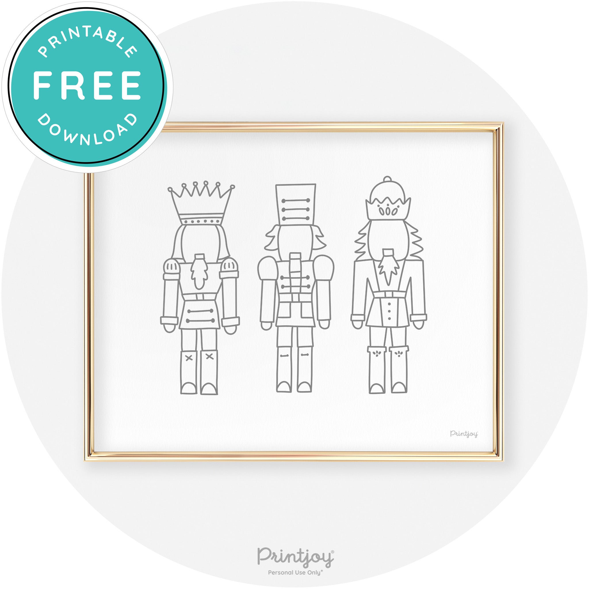 Nutcrackers Line Art Cute Modern Chic Wall Art Decor Free Printable - Printjoy
