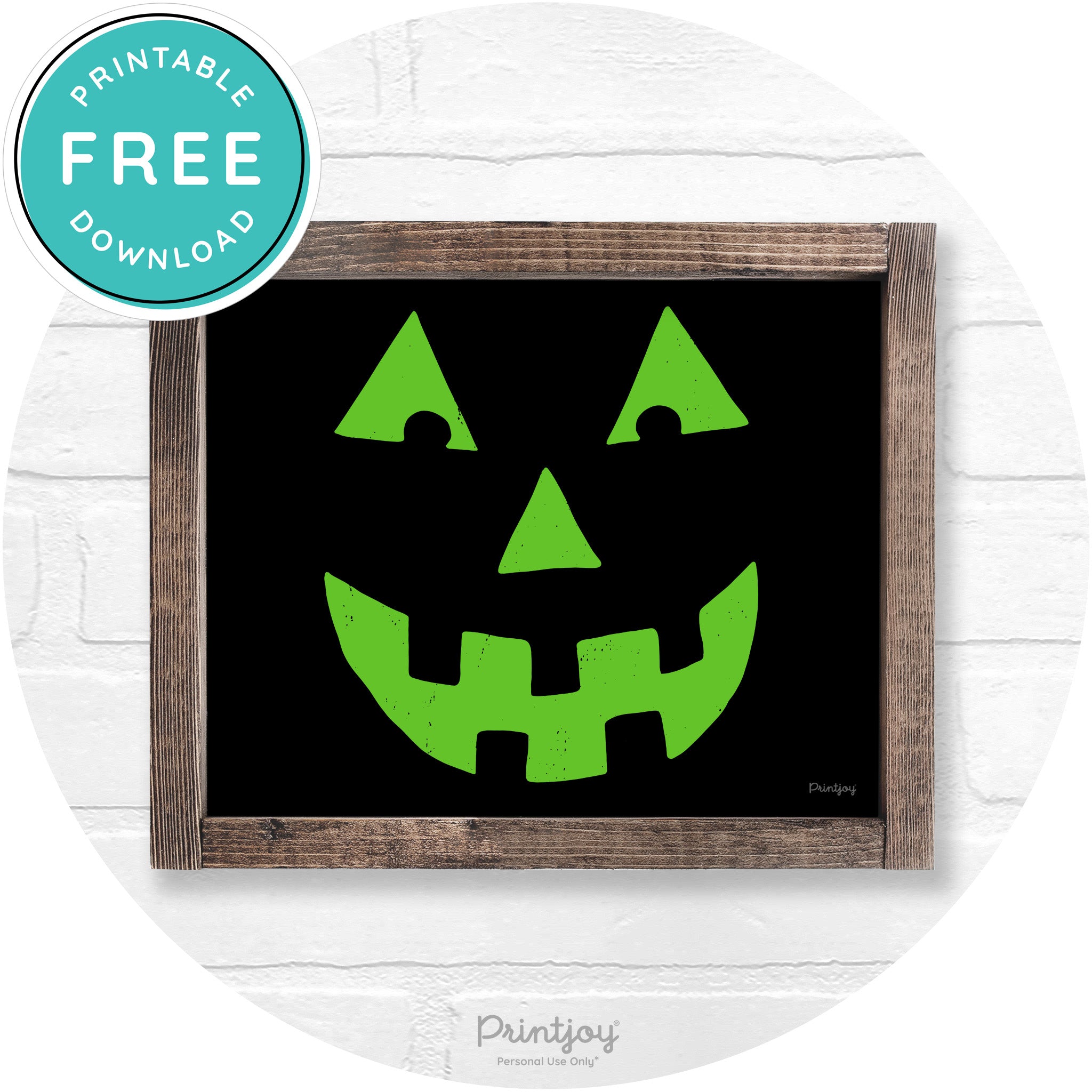 Jack O Lantern Halloween Rustic Farmhouse Wall Art Free Printable - Printjoy