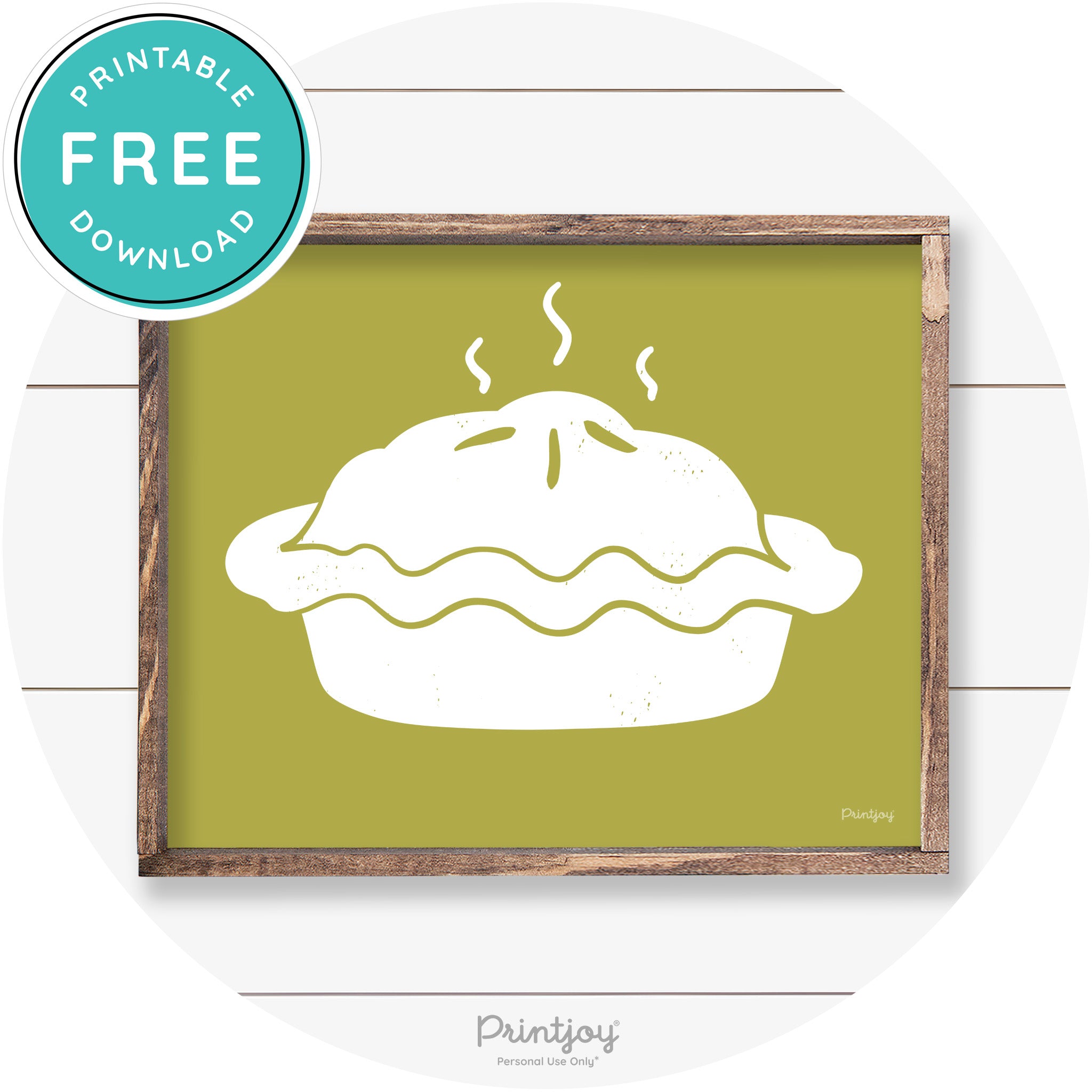 Pie Thanksgiving Desert Cute Farmhouse Wall Art Decor Free Printable - Printjoy