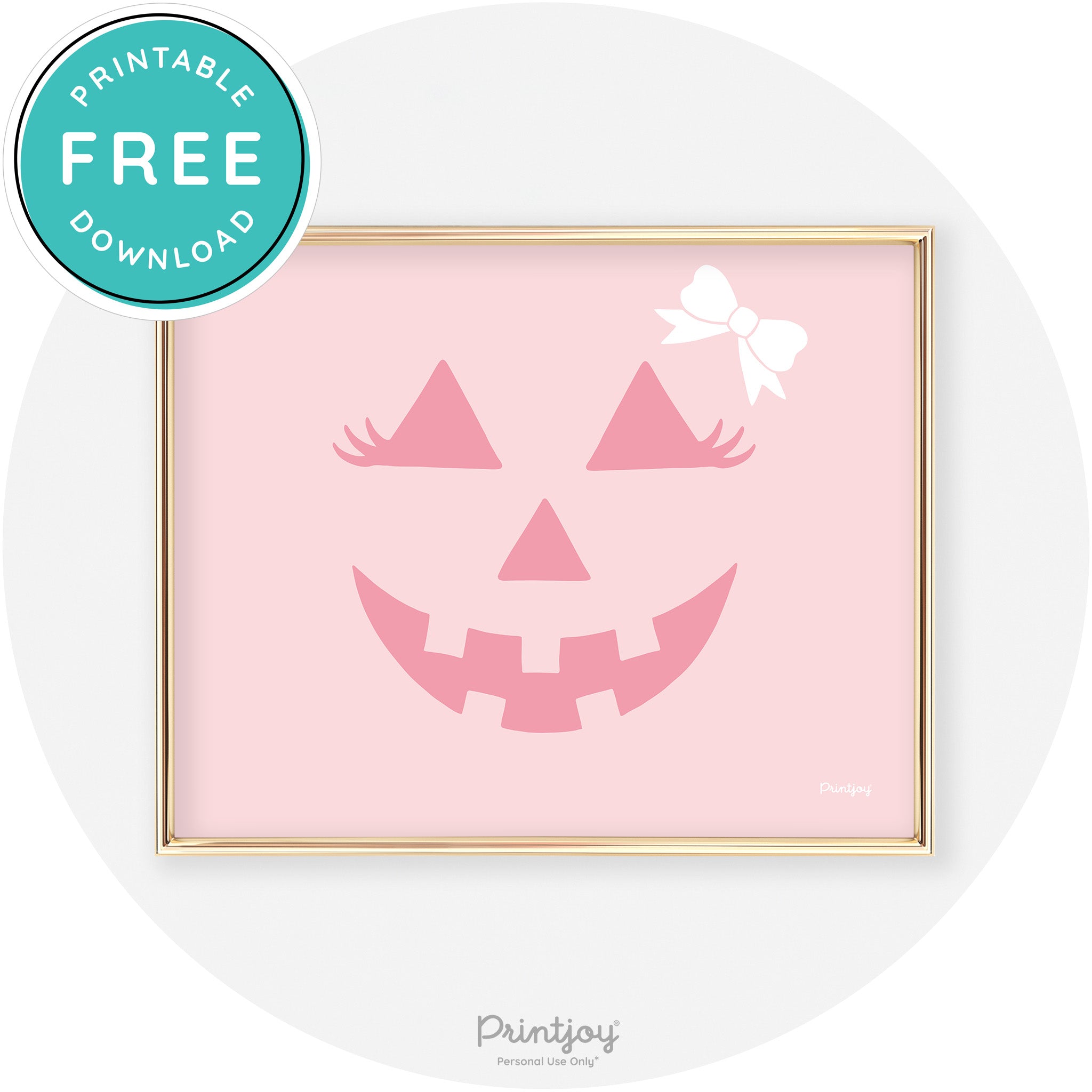Girl Jack O Lantern Fun Cute Chic Halloween Wall Art Free Printable - Printjoy