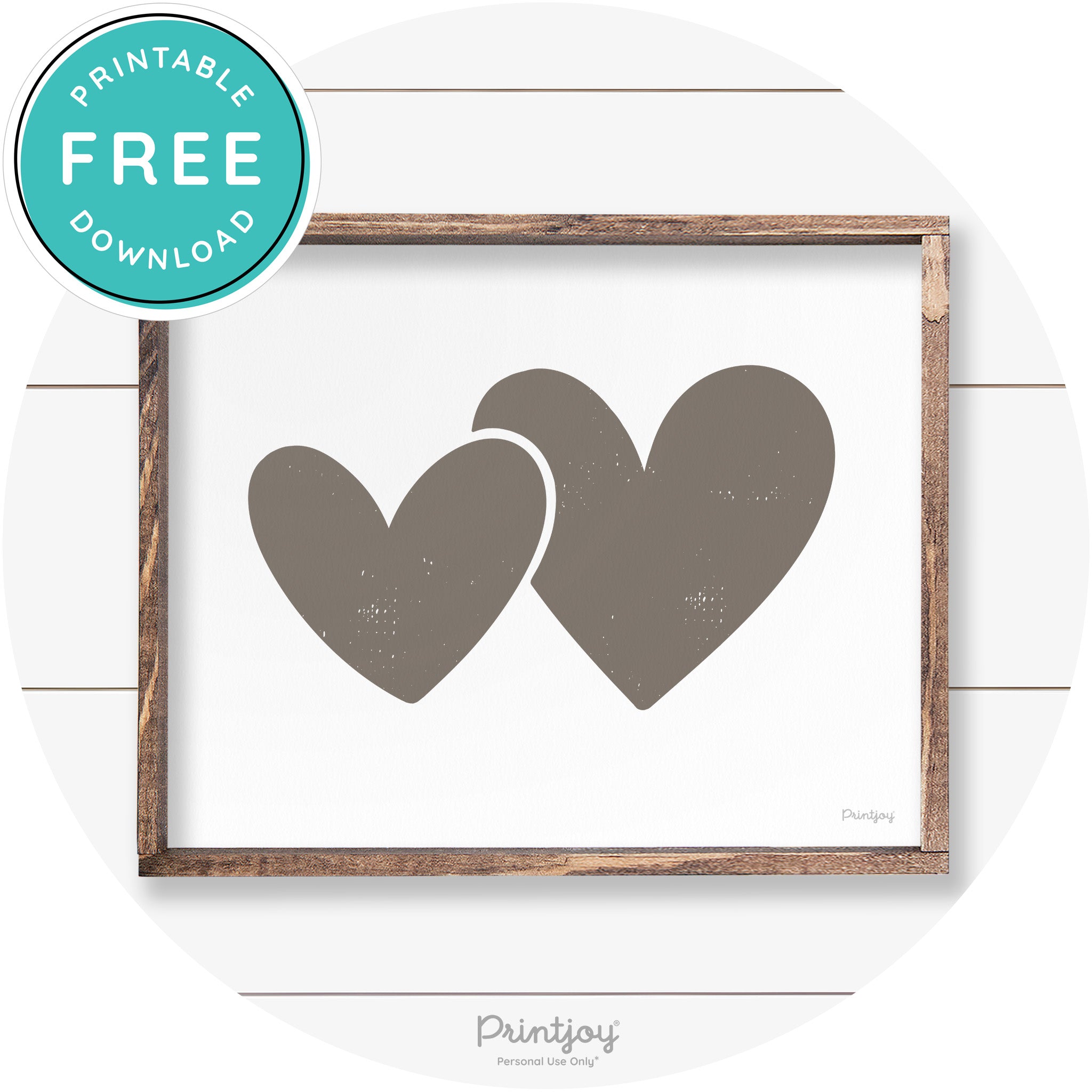 Heart Silhouettes Cute Couples Farmhouse Wall Art Free Printable