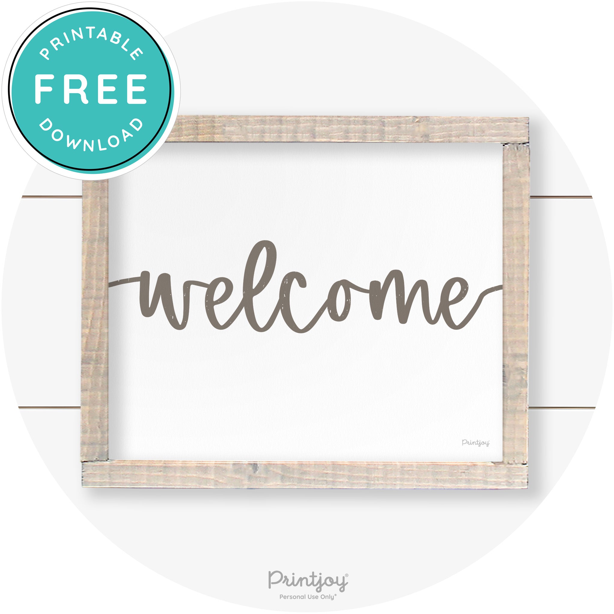 Welcome Entryway Sign Cute Farmhouse Wall Art Decor Free Printable