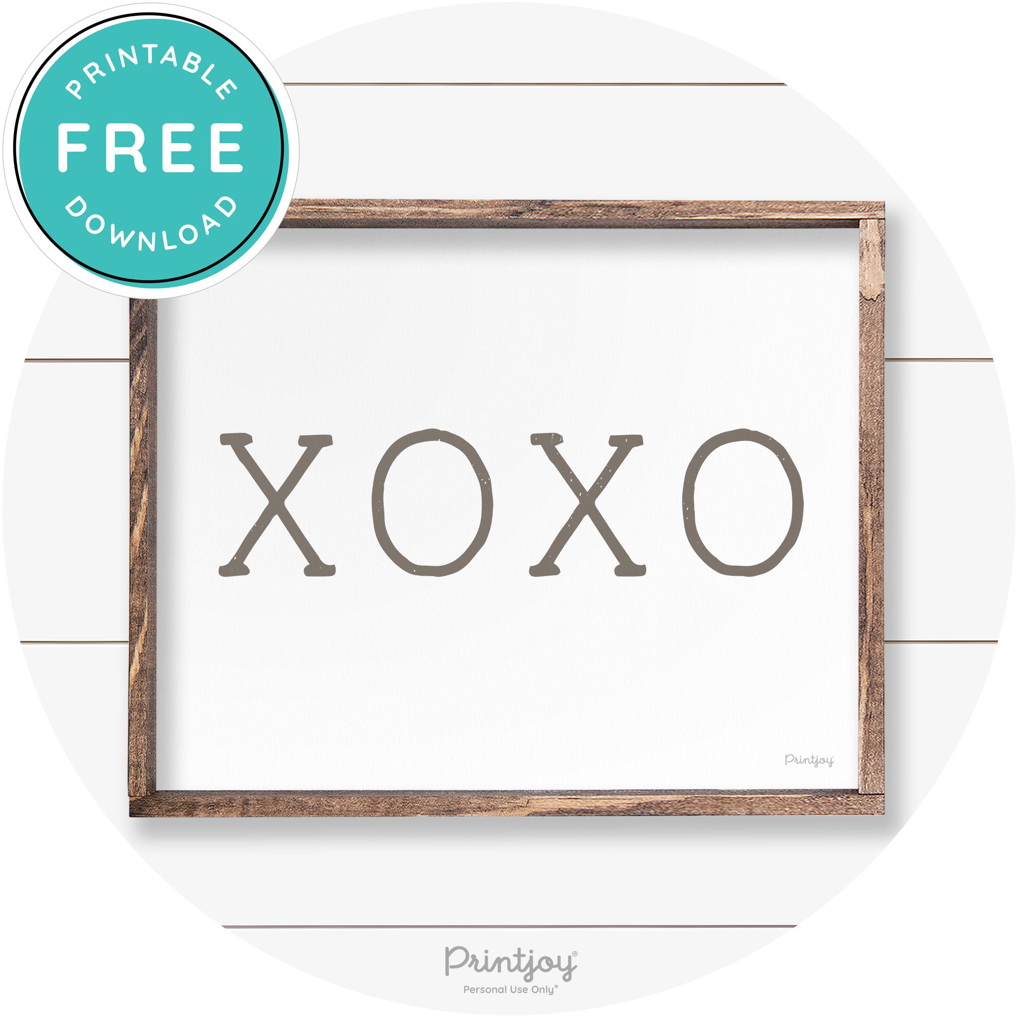 Xoxo Cute Couples Love Modern Farmhouse Wall Art Free Printable