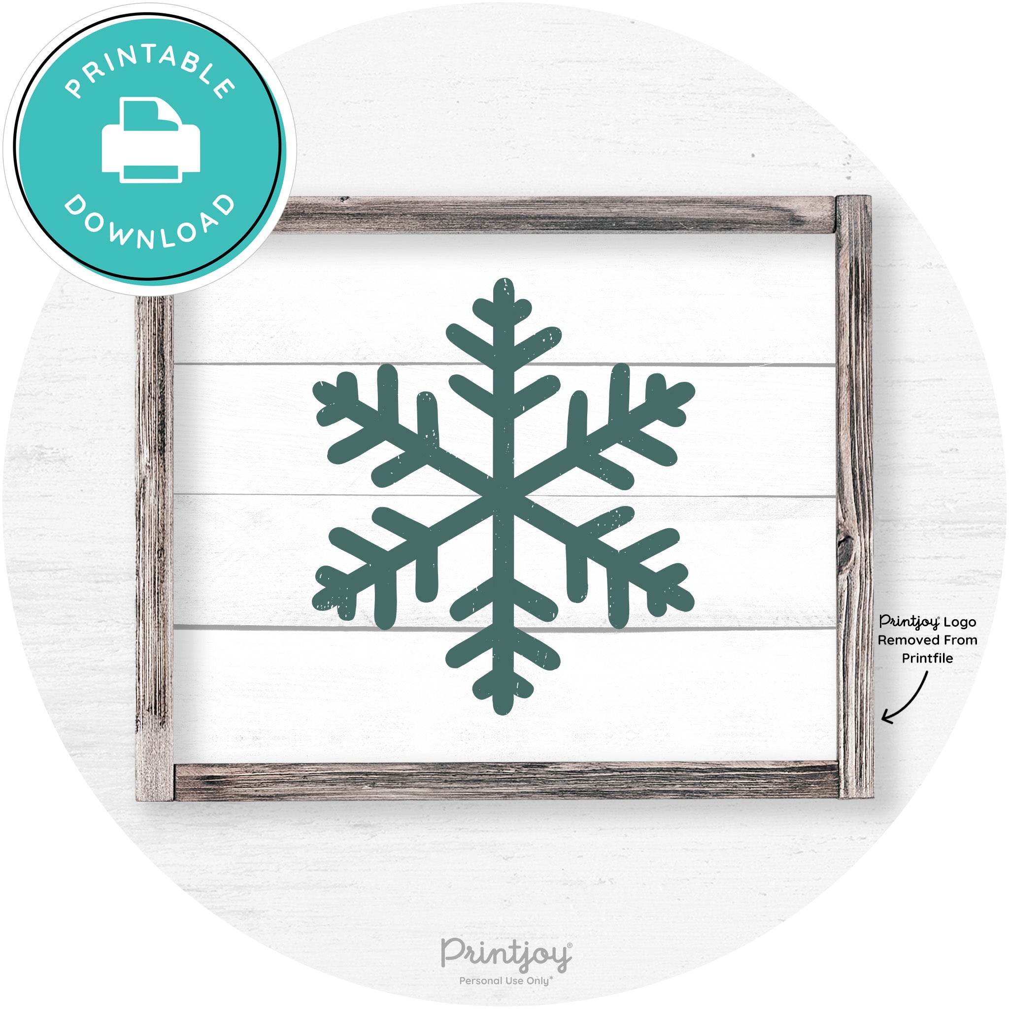 Snowflake Silhouette Winter Farmhouse Wall Art Decor Free Printable - Printjoy