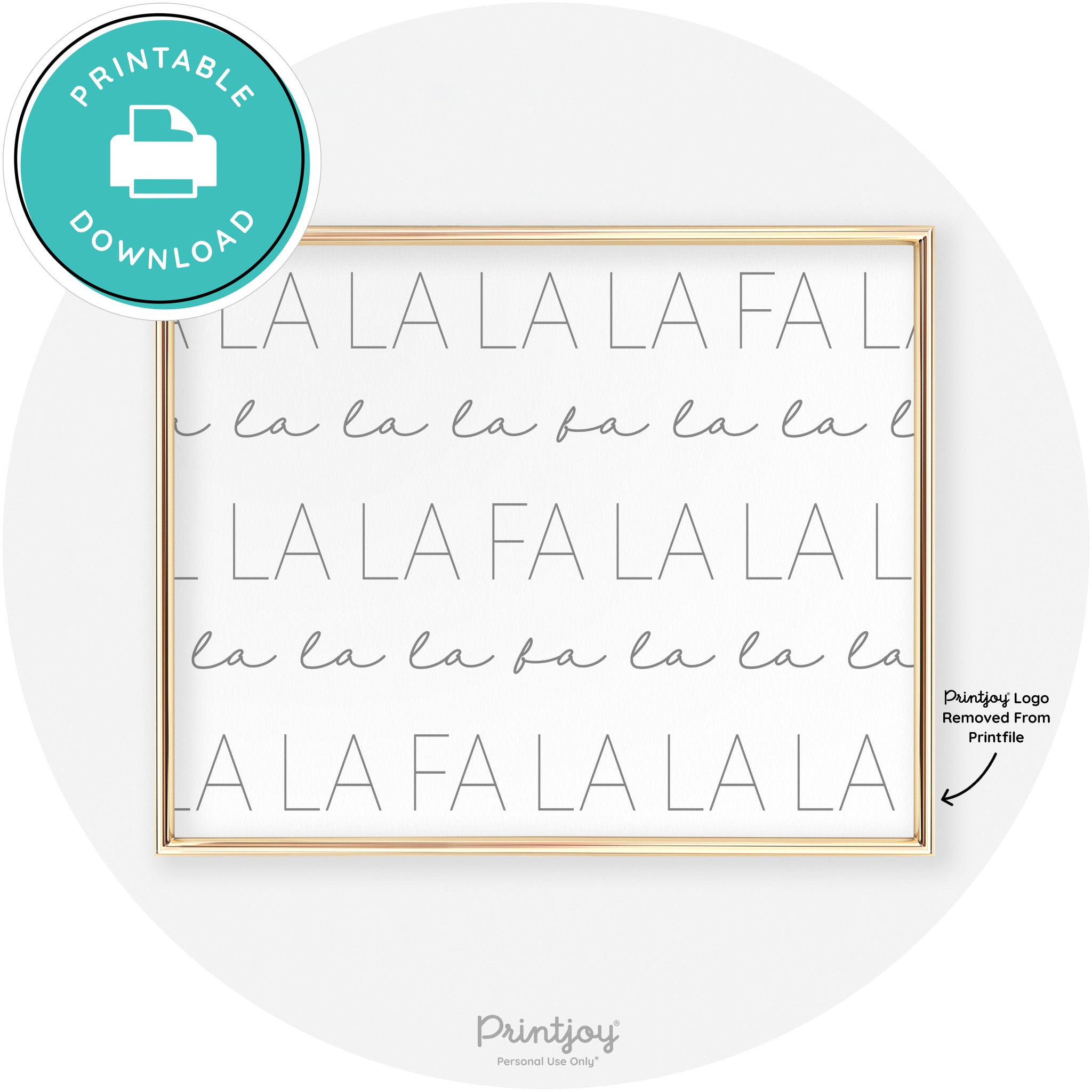 Fa La La Pattern Cute Modern Chic Wall Art Decor Free Printable - Printjoy