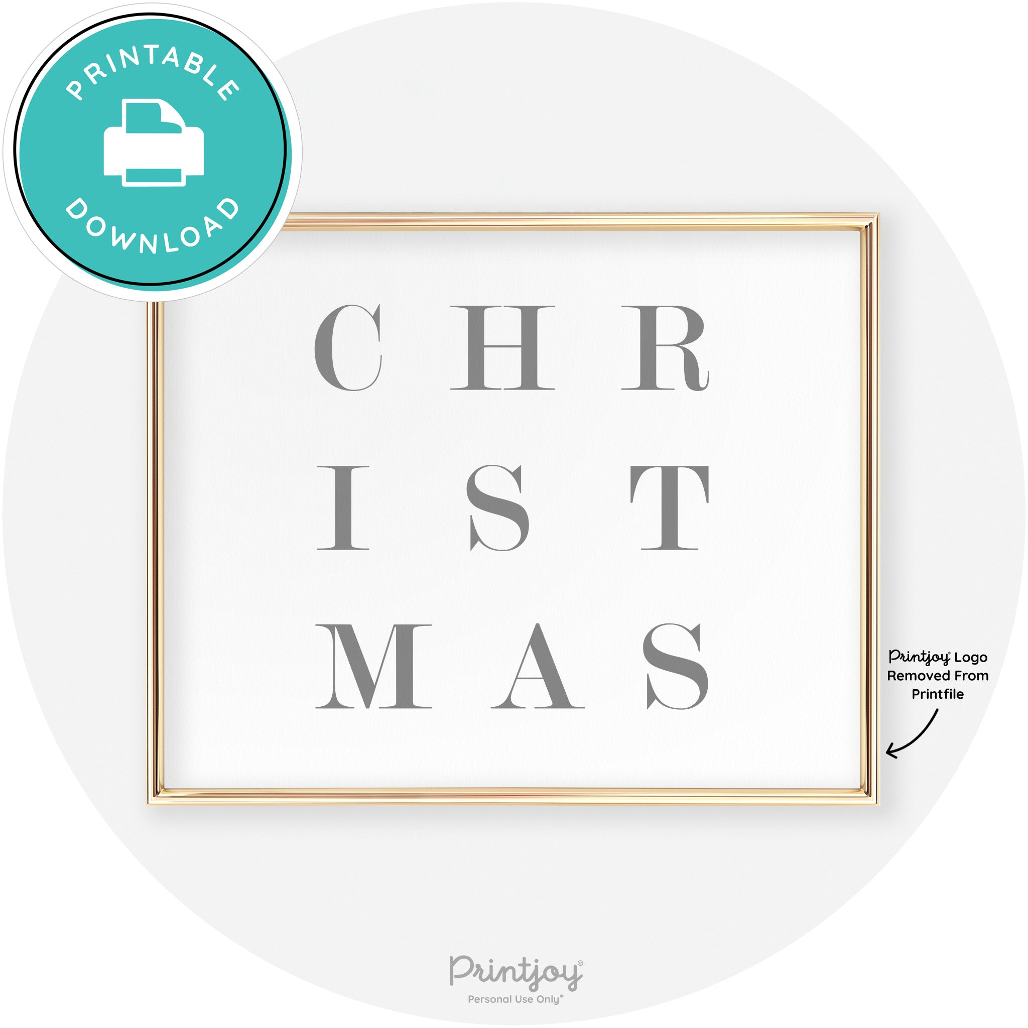 Christmas Typography Cute Modern Chic Decor Wall Art Free Printable - Printjoy