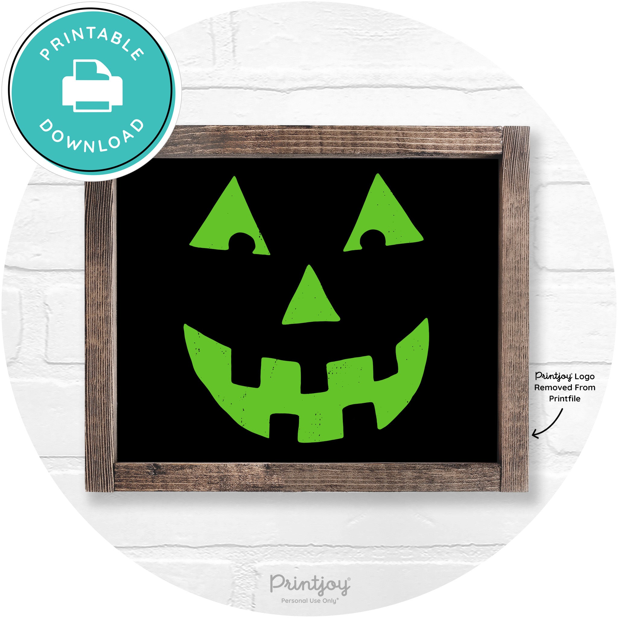 Jack O Lantern Halloween Rustic Farmhouse Wall Art Free Printable - Printjoy