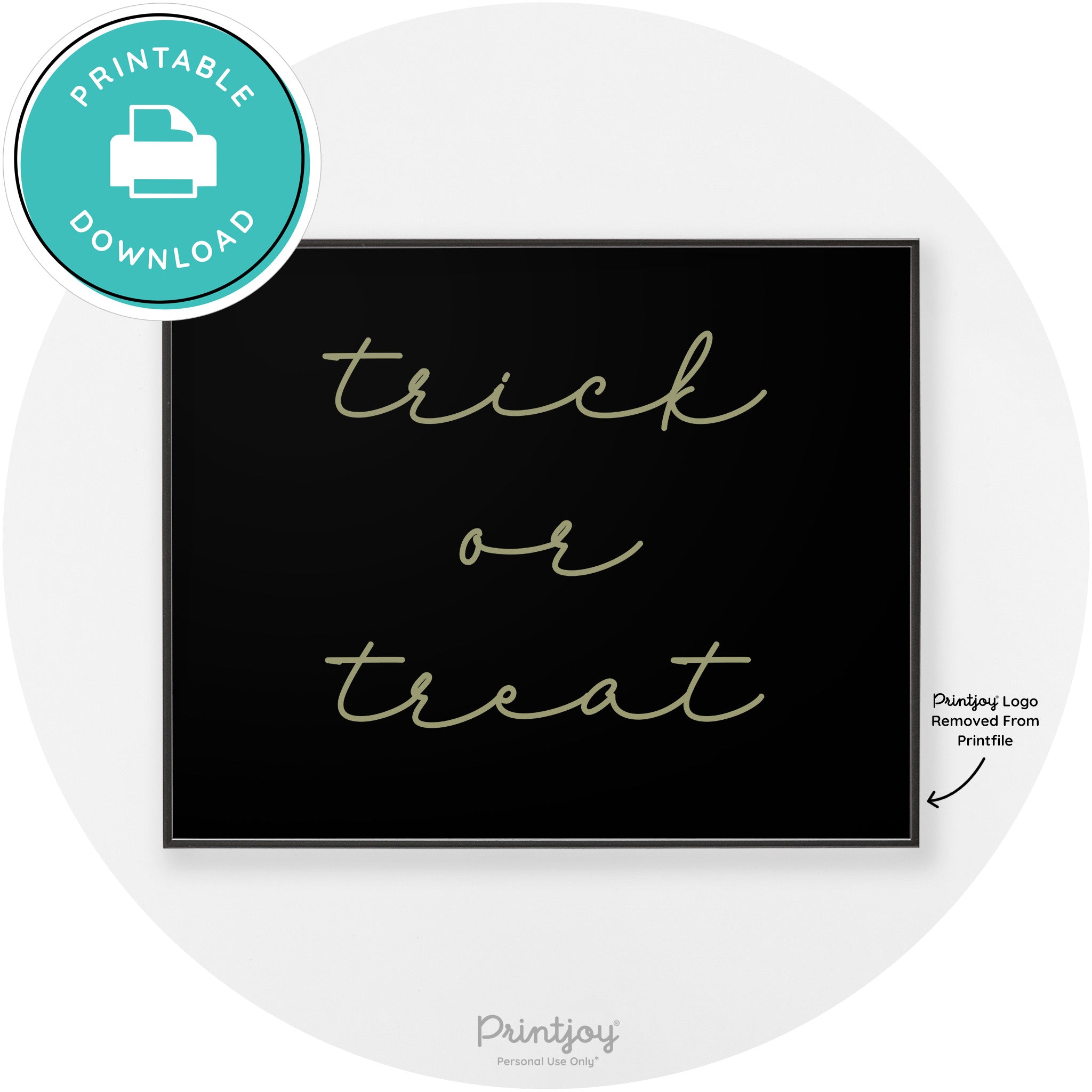 Halloween Cute Trick Or Treat Modern Chic Wall Art Printable - Printjoy