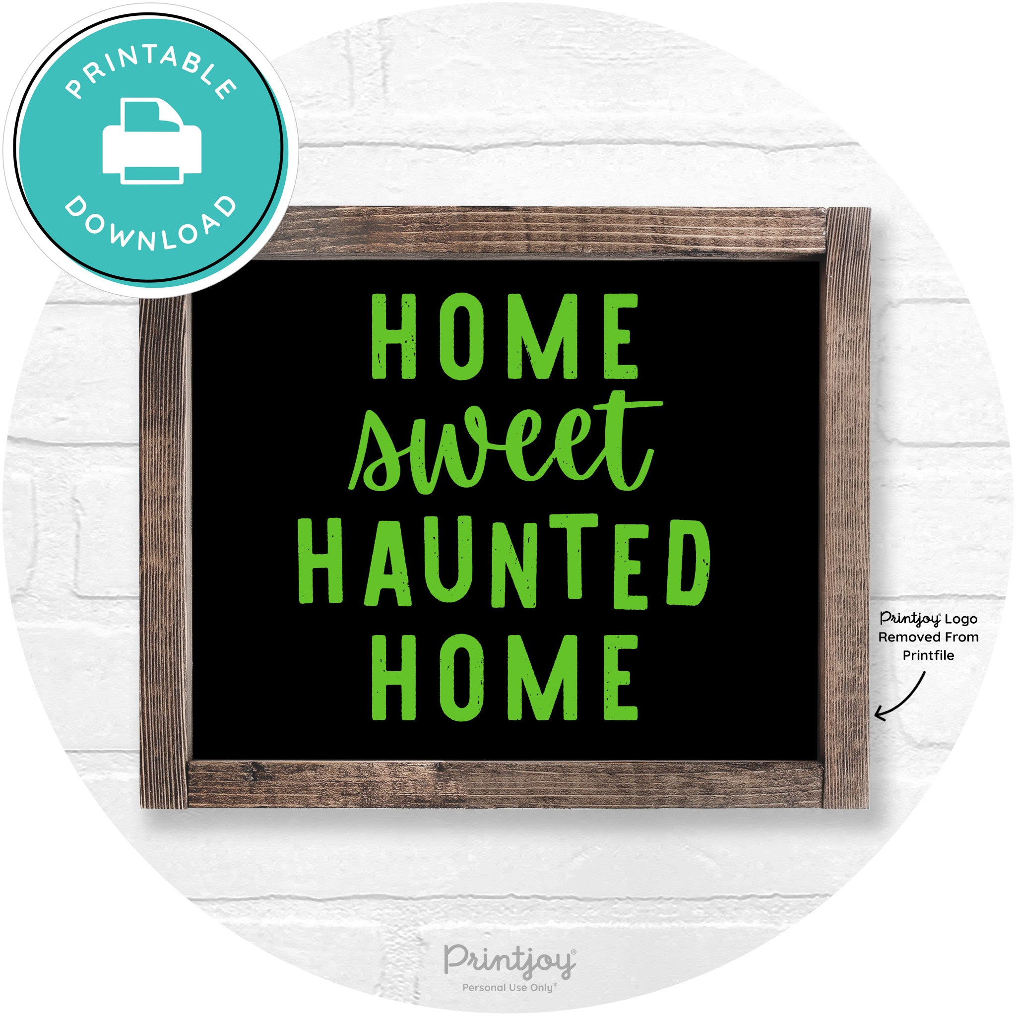 Home Sweet Haunted Home Rustic Halloween Wall Art Free Printable - Printjoy