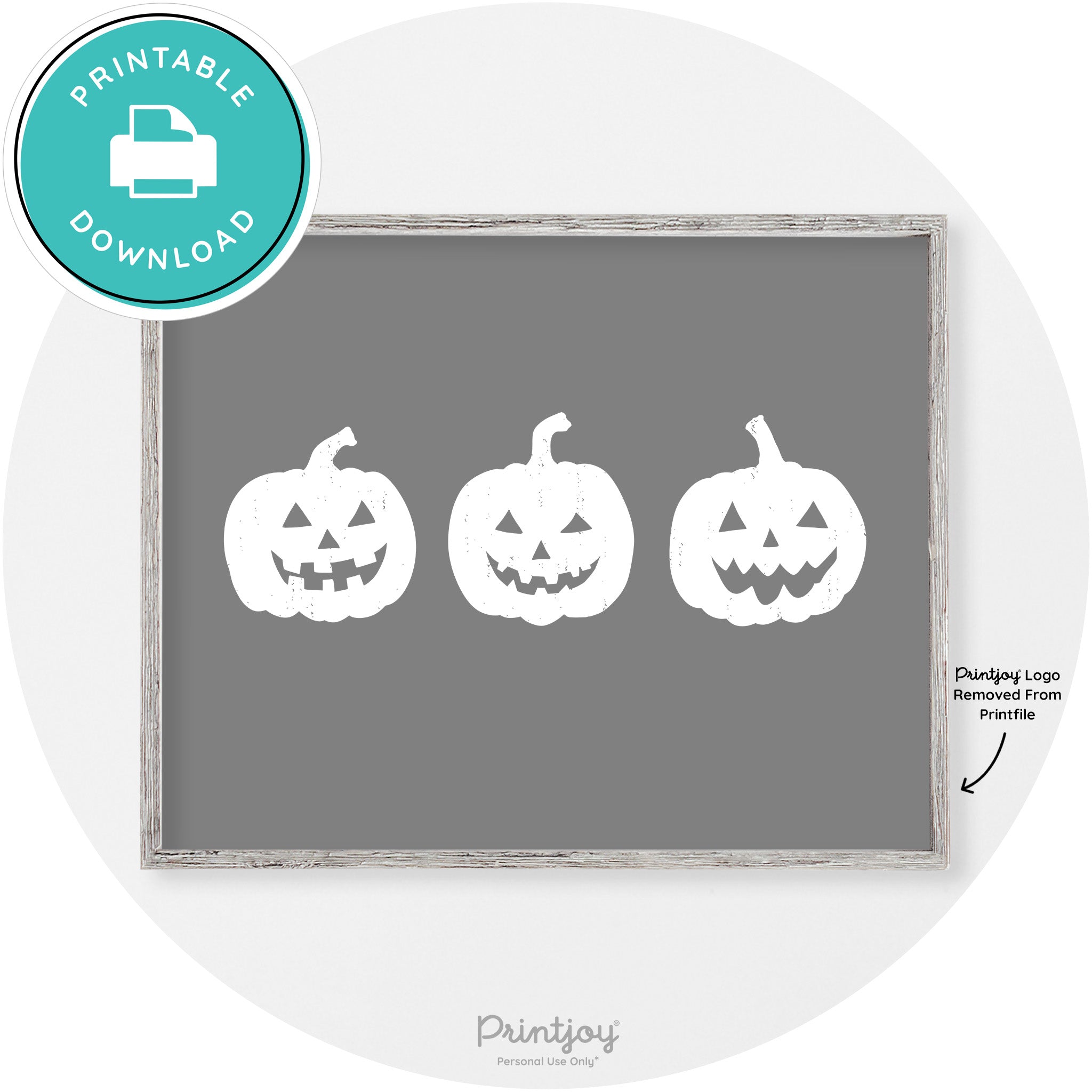 Halloween Jack O Lantern Pumpkins Vintage Wall Art Free Printable - Printjoy