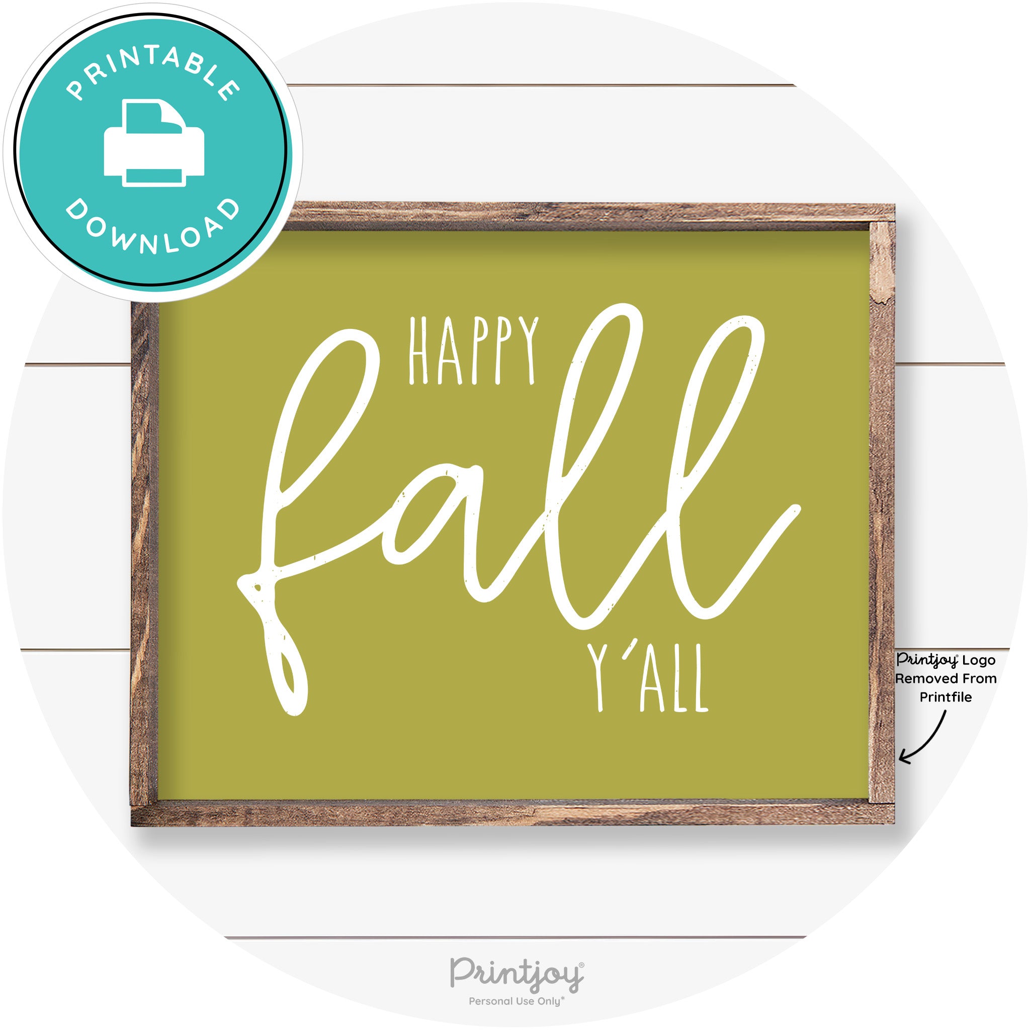 Happy Fall Y'all Cute Farmhouse Autumn Wall Art Decor Free Printable - Printjoy