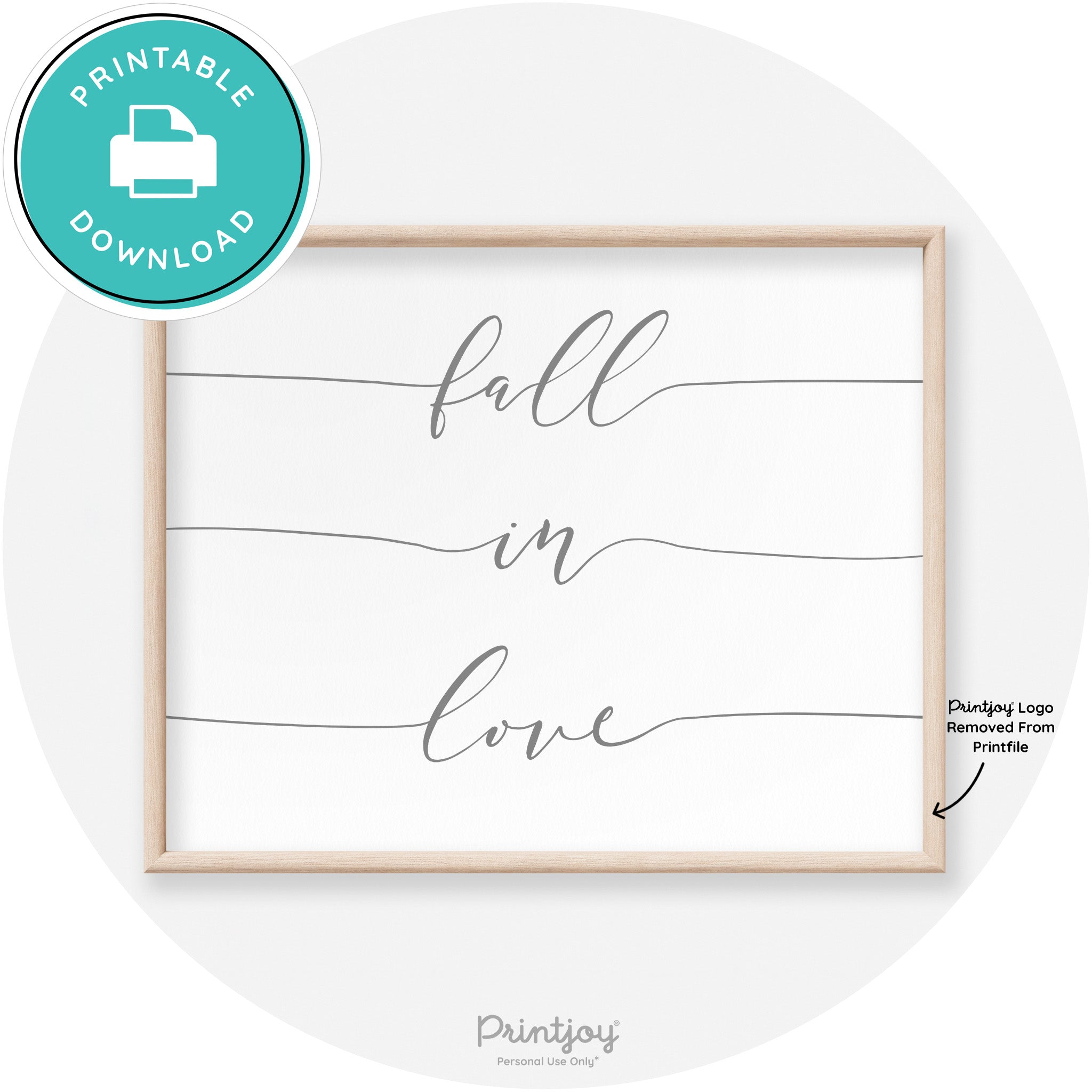 Fall In Love Autumn Modern Transitional Wall Art Decor Free Printable - Printjoy