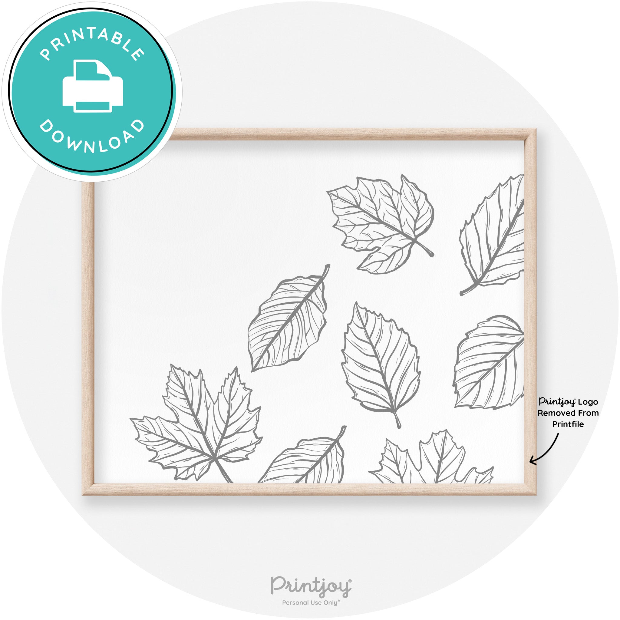 Falling Leaves Drawing Fall Modern Transitional Wall Art Free Printable - Printjoy