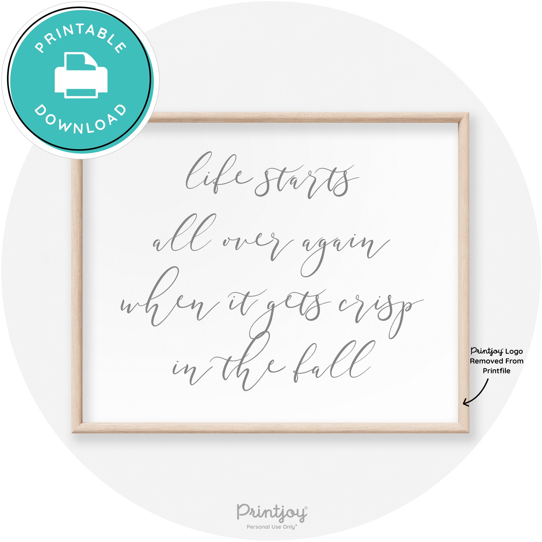 Fall Quote Modern Transitional Decor Wall Art Free Printable - Printjoy